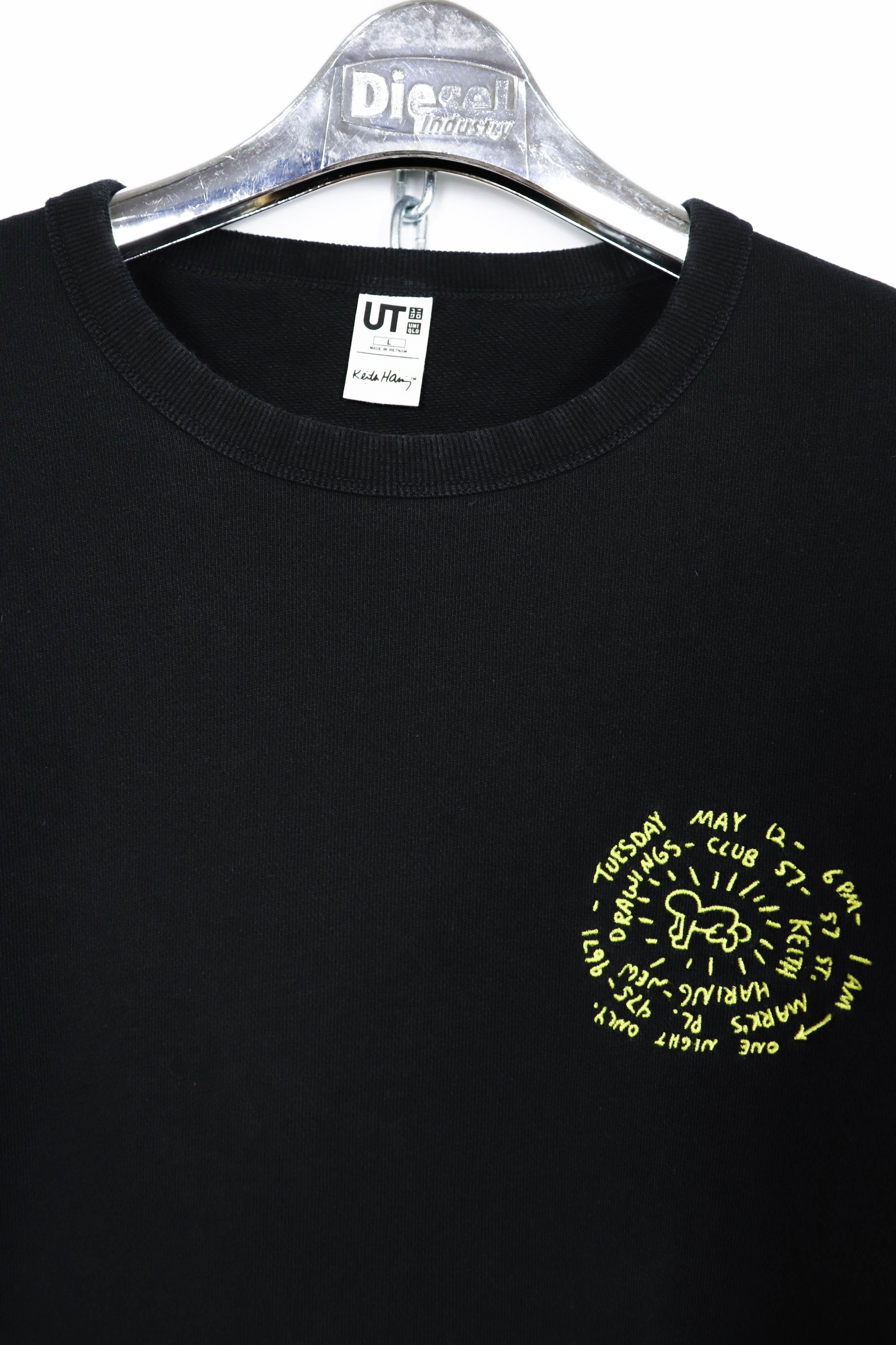 Keith Haring Uniqlo UT x Keith Haring Embroidered Logo Black Sweatshirt Size US L / EU 52-54 / 3 - 4 Thumbnail