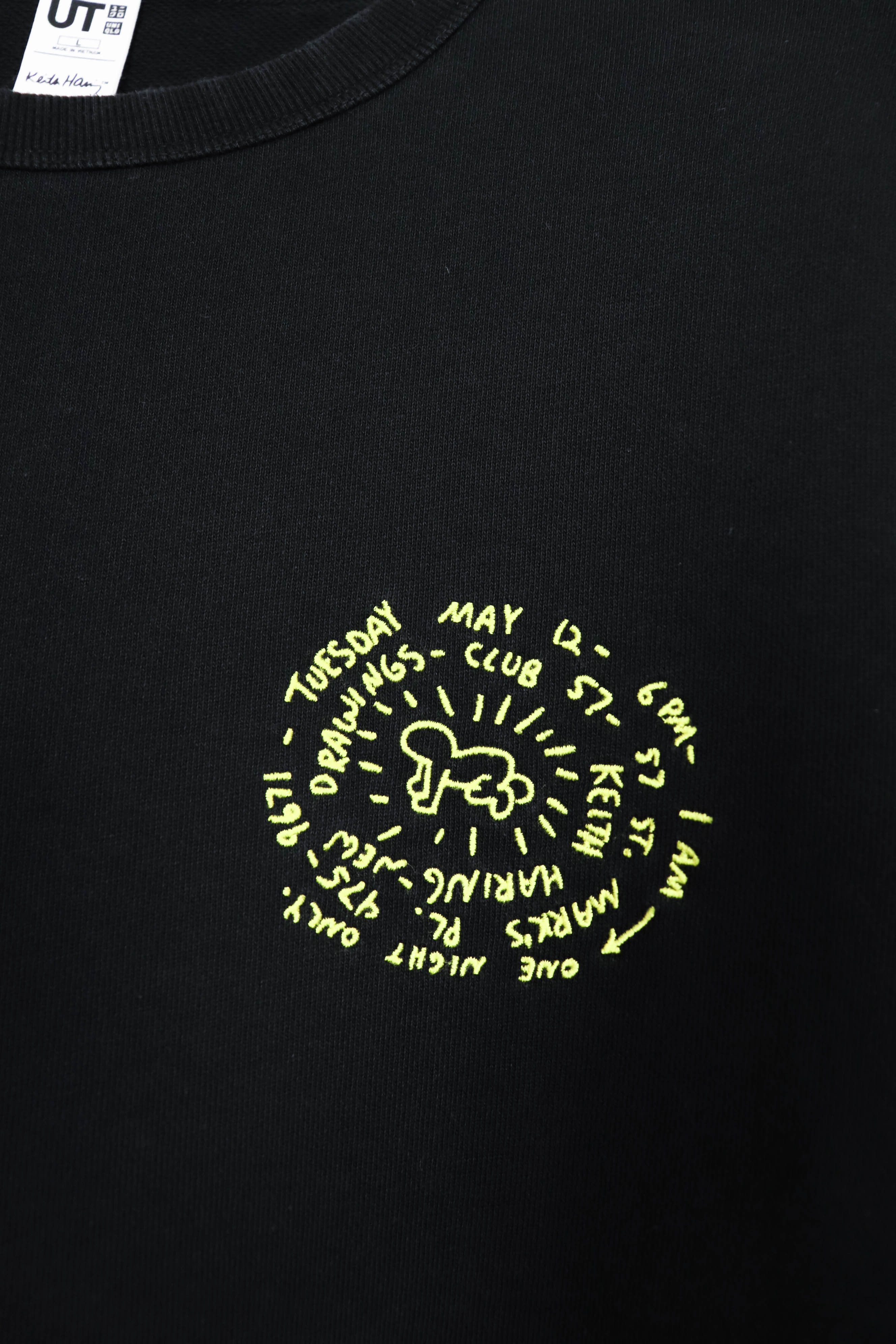 Keith Haring Uniqlo UT x Keith Haring Embroidered Logo Black Sweatshirt Size US L / EU 52-54 / 3 - 5 Thumbnail