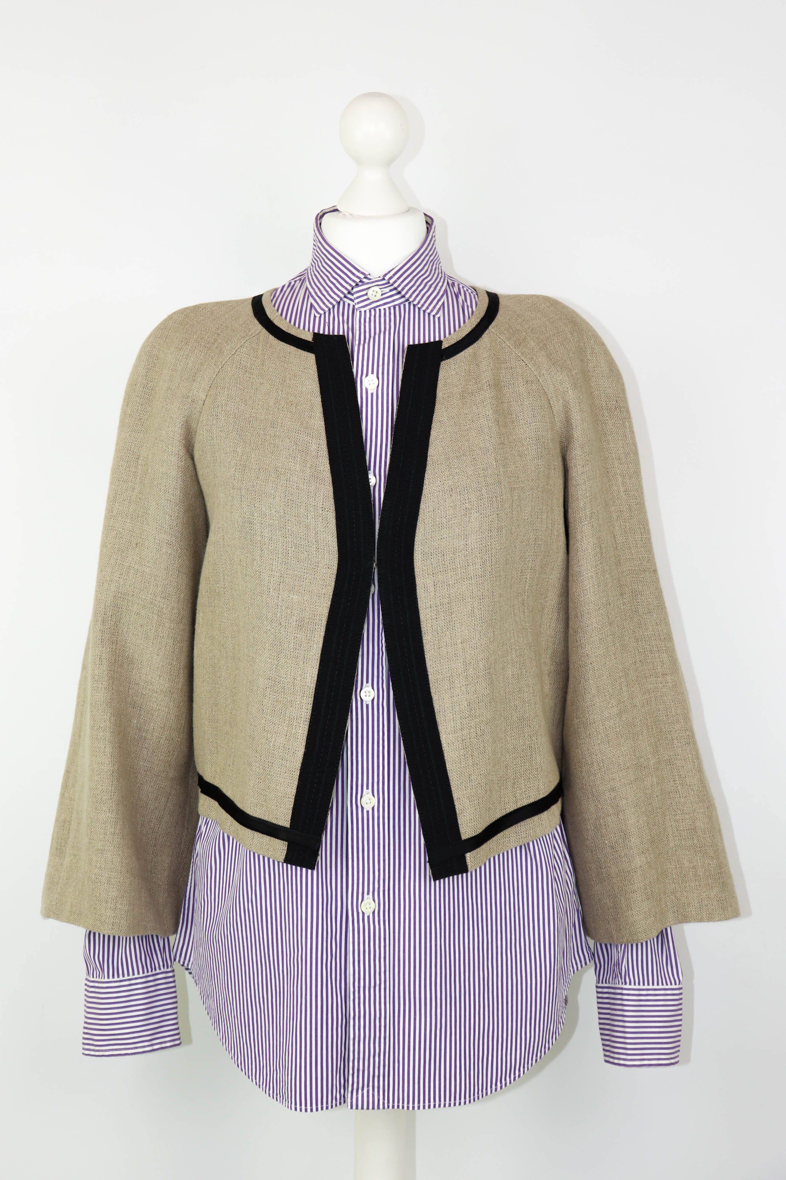image of Dolce Gabbana x Vintage D&g Dolce & Gabbana Beige Linen Kimono Jacket Size 42, Women's