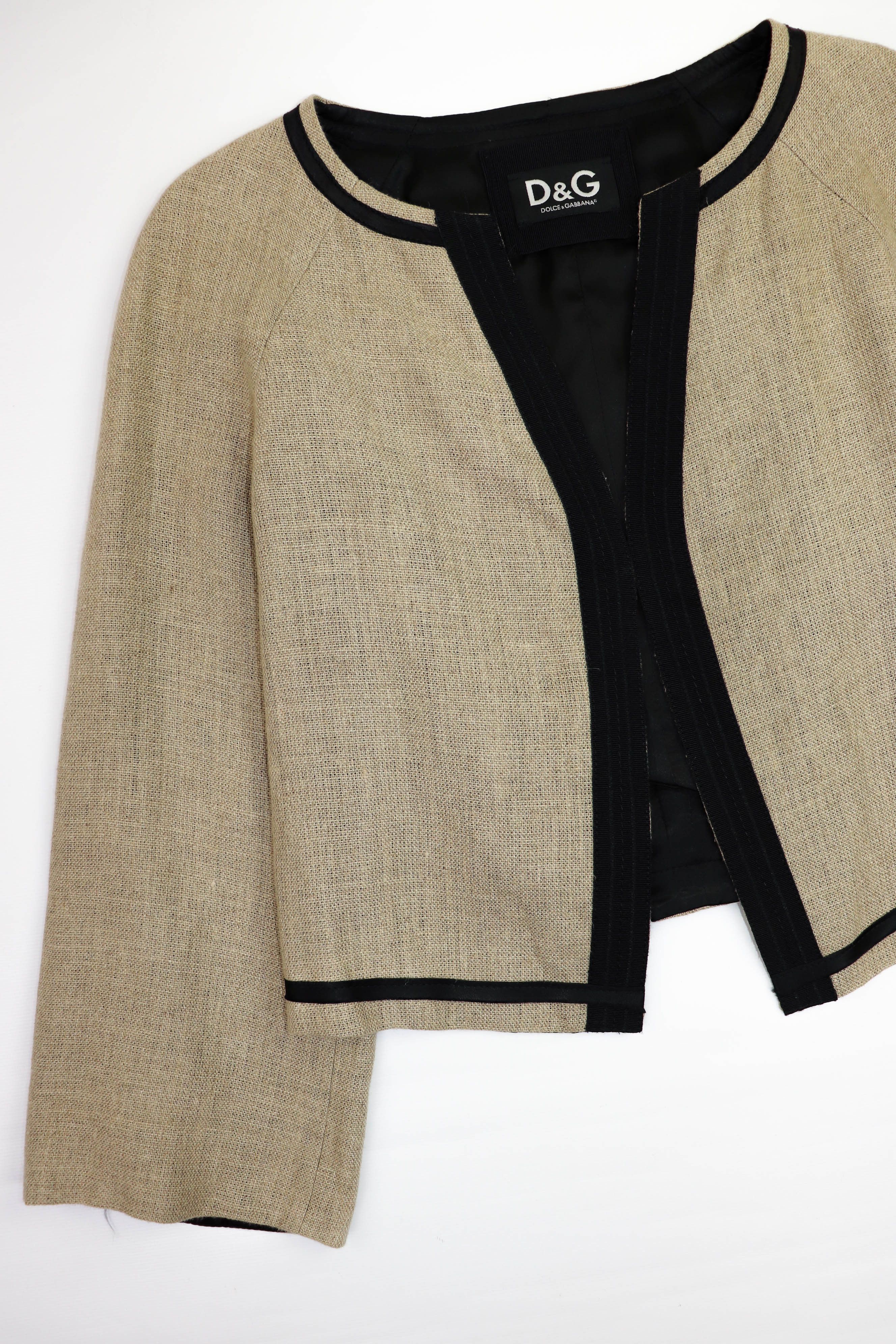 Dolce & Gabbana D&G Dolce & Gabbana Beige Linen Kimono Jacket Size 42 Size M / US 6-8 / IT 42-44 - 5 Thumbnail