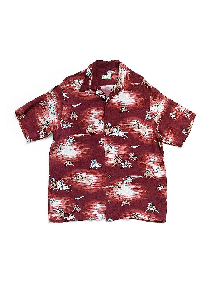 Image of Kapital Rayon Kamikaze Pt Aloha Shirt in Wine, Men's (Size XL)