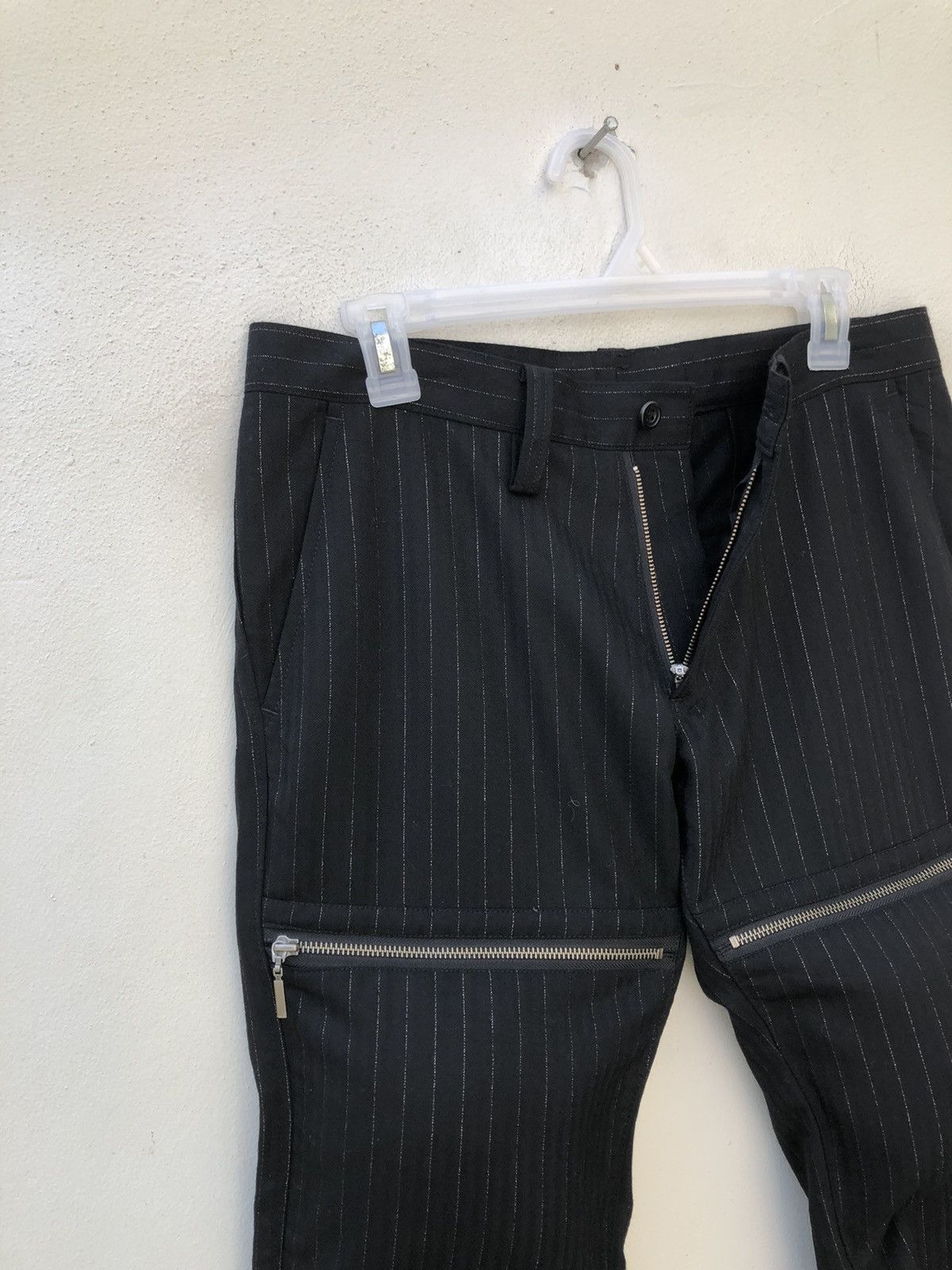 Vintage The Tenoras Japan Silver Striped Flare Cargo Trouser Pant Size US 31 - 11 Thumbnail