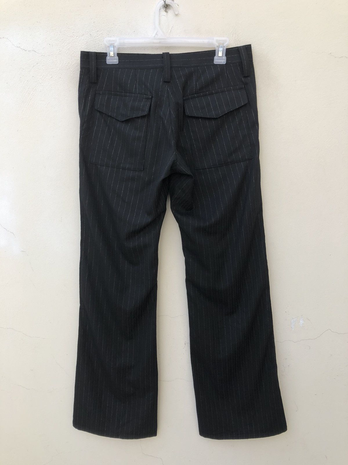 Vintage The Tenoras Japan Silver Striped Flare Cargo Trouser Pant Size US 31 - 14 Thumbnail