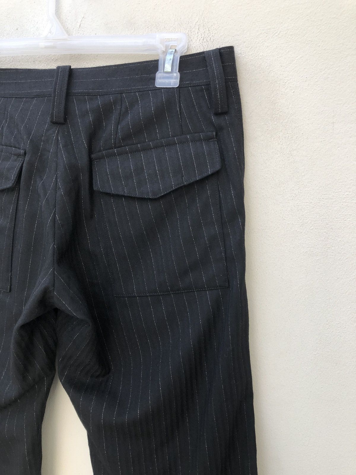 Vintage The Tenoras Japan Silver Striped Flare Cargo Trouser Pant Size US 31 - 18 Thumbnail