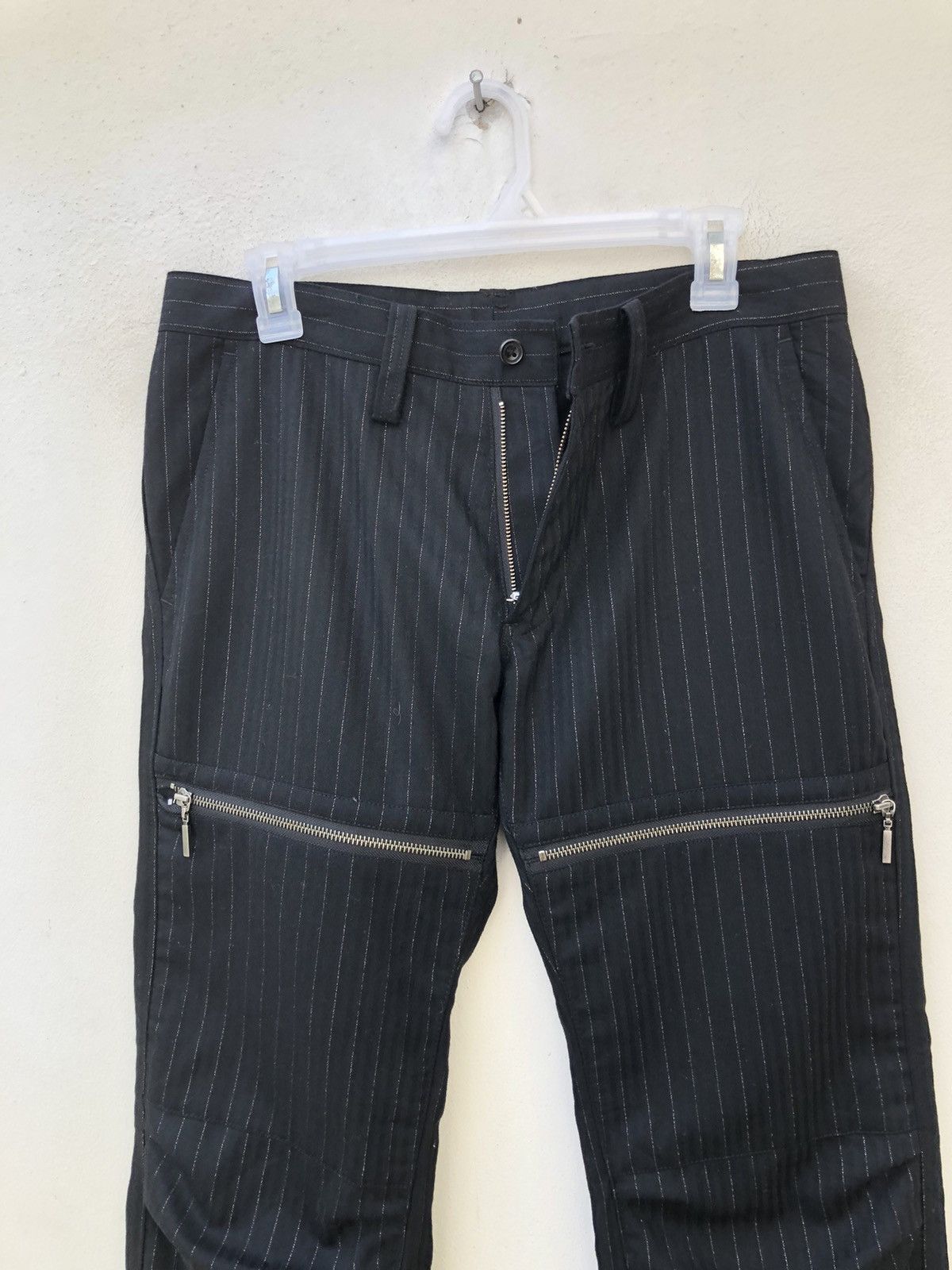 Vintage The Tenoras Japan Silver Striped Flare Cargo Trouser Pant Size US 31 - 13 Thumbnail