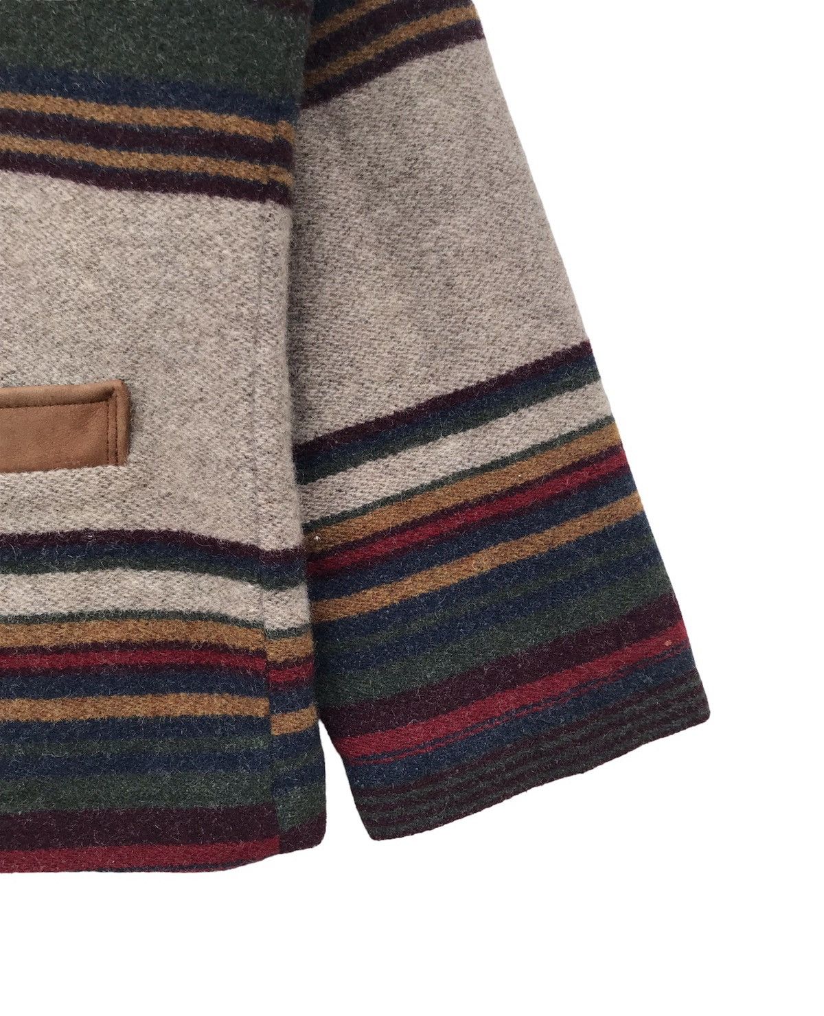Woolrich Woolen Mills Woolrich John Rich & Bros Striped Wool Jacket Leather Trim Size US M / EU 48-50 / 2 - 11 Thumbnail
