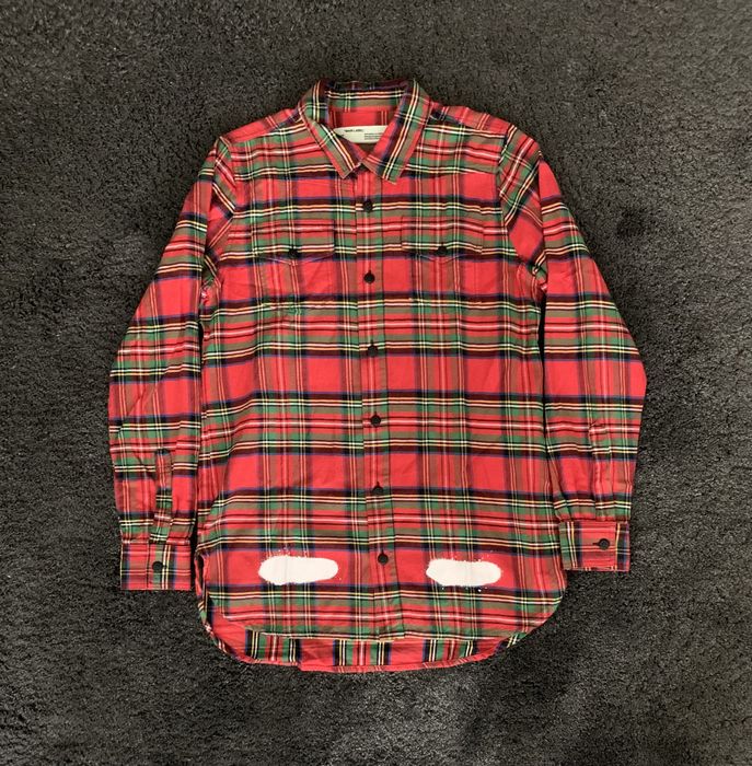 Off-White Diagonal Spray Flannel Shirt | Grailed