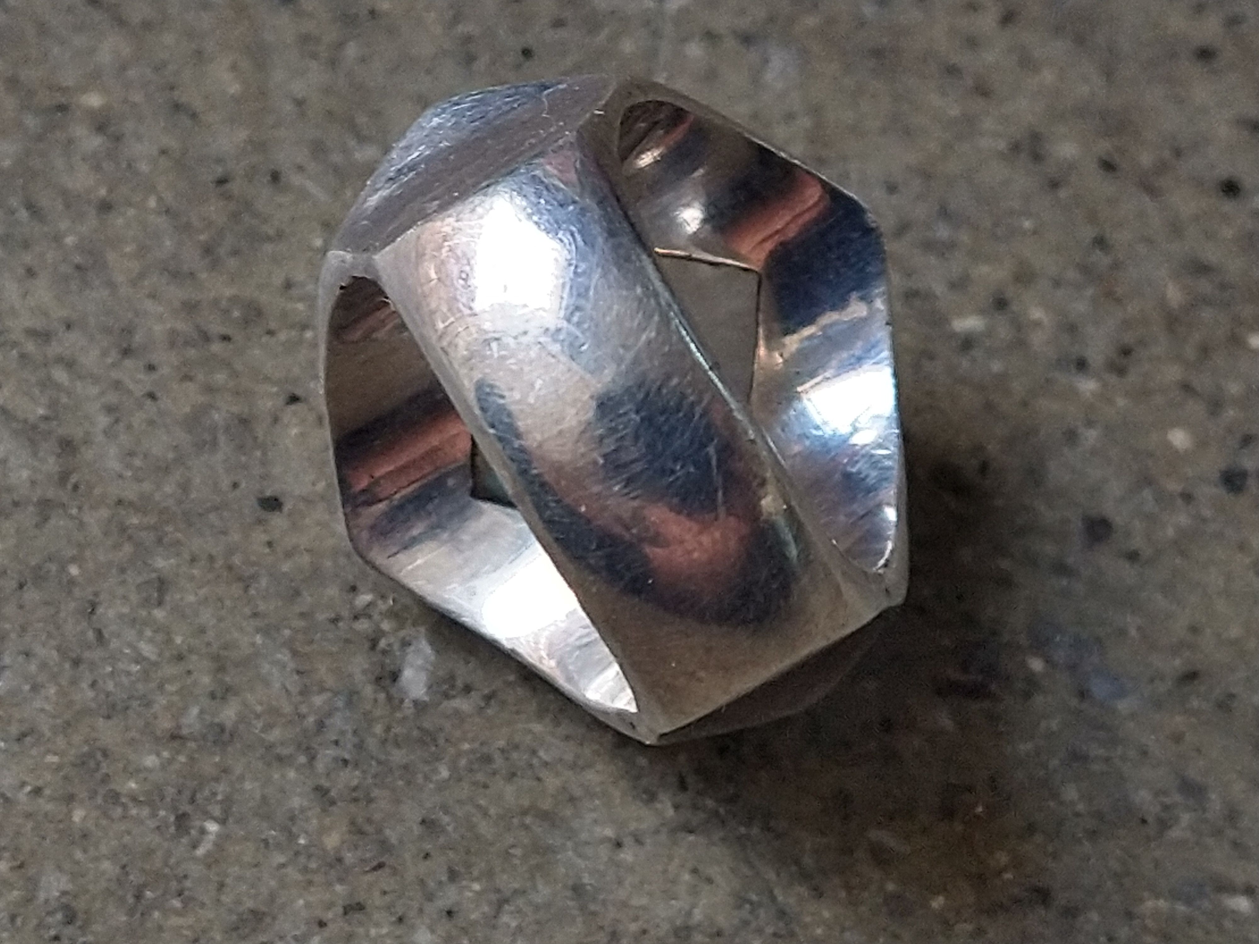 Other Vintage Sterling Silver Ring Moonstone Size 7 Modern Square Size ONE SIZE - 13 Thumbnail