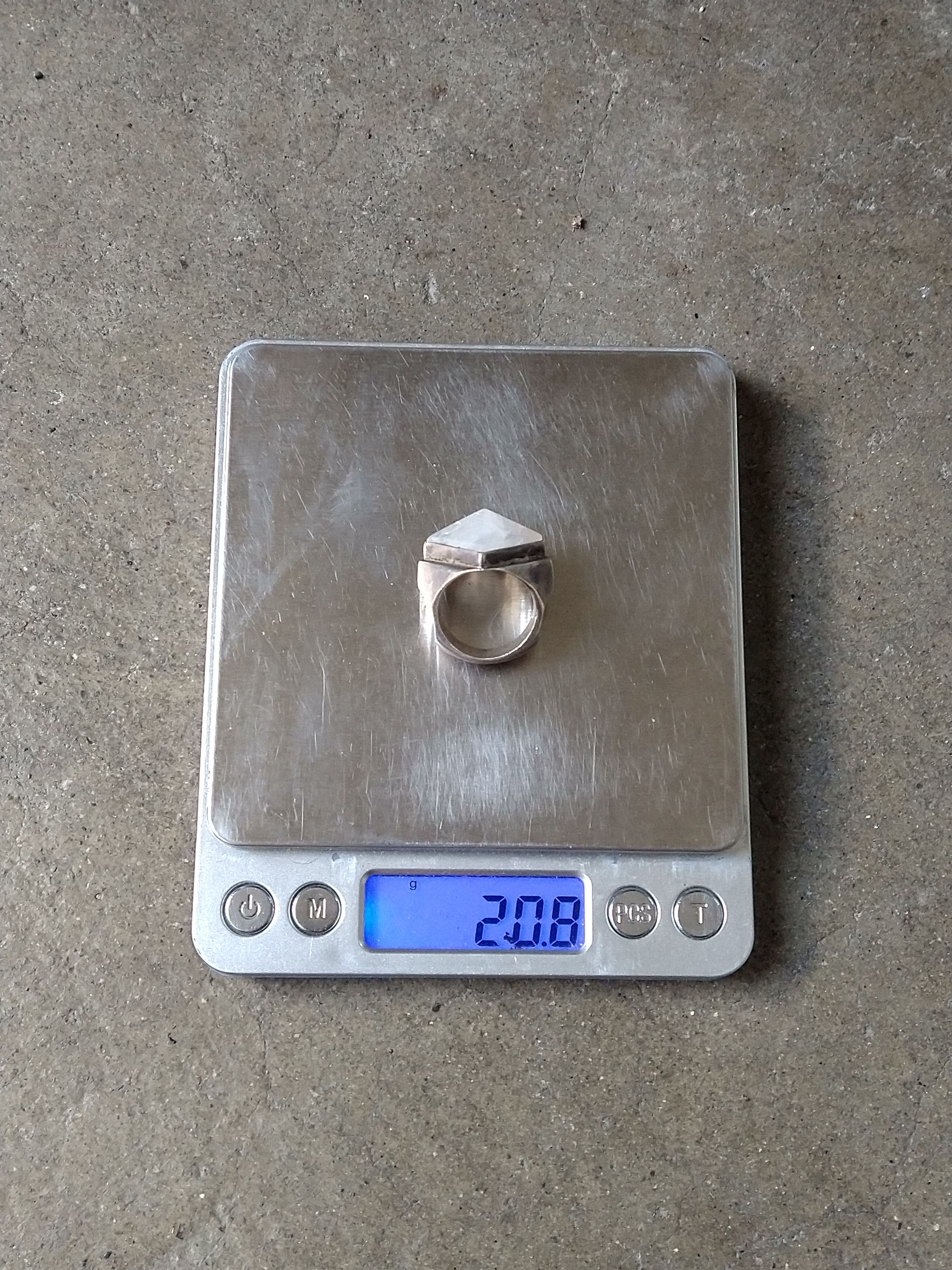 Other Vintage Sterling Silver Ring Moonstone Size 7 Modern Square Size ONE SIZE - 18 Thumbnail