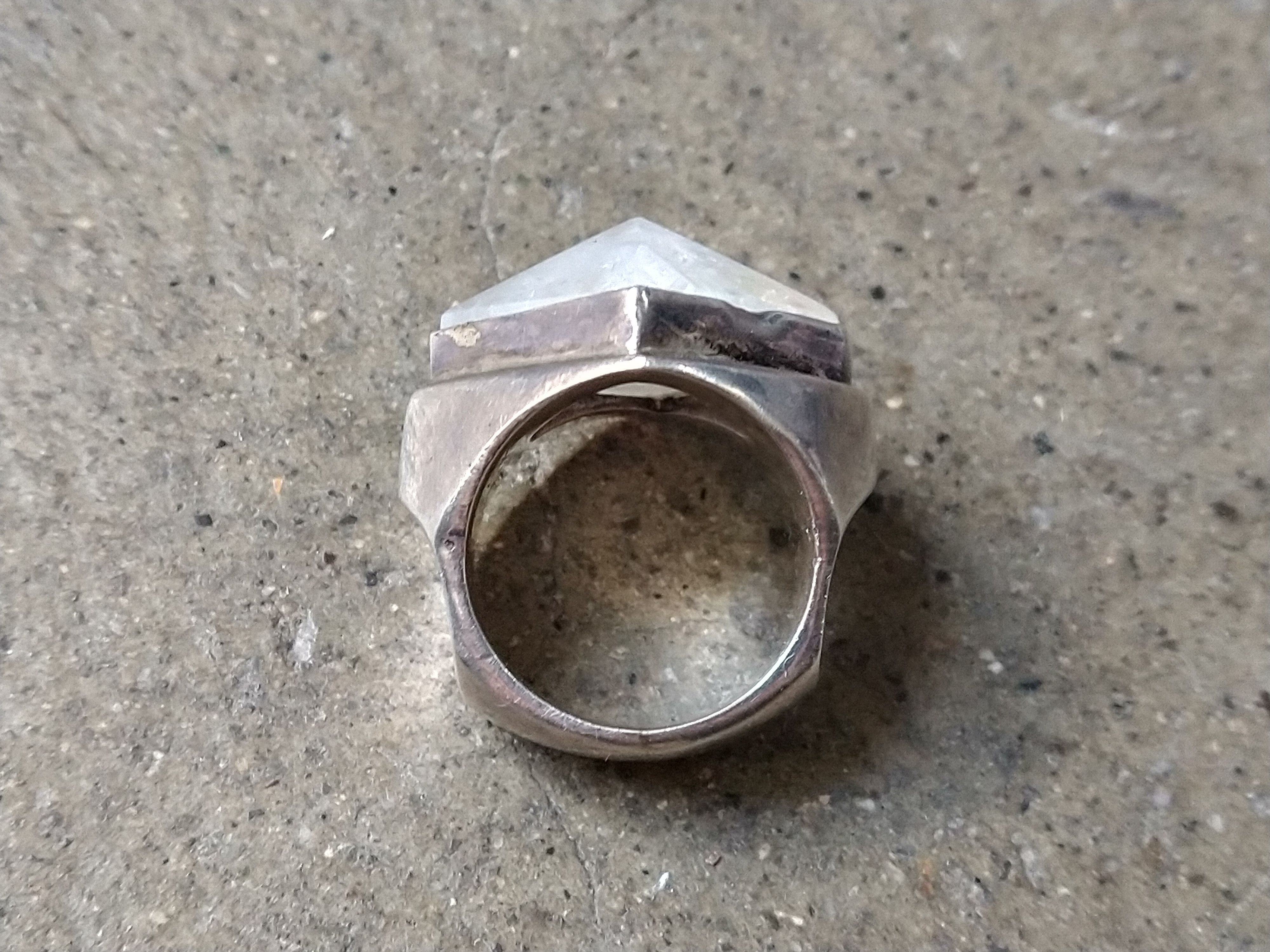 Other Vintage Sterling Silver Ring Moonstone Size 7 Modern Square Size ONE SIZE - 11 Thumbnail