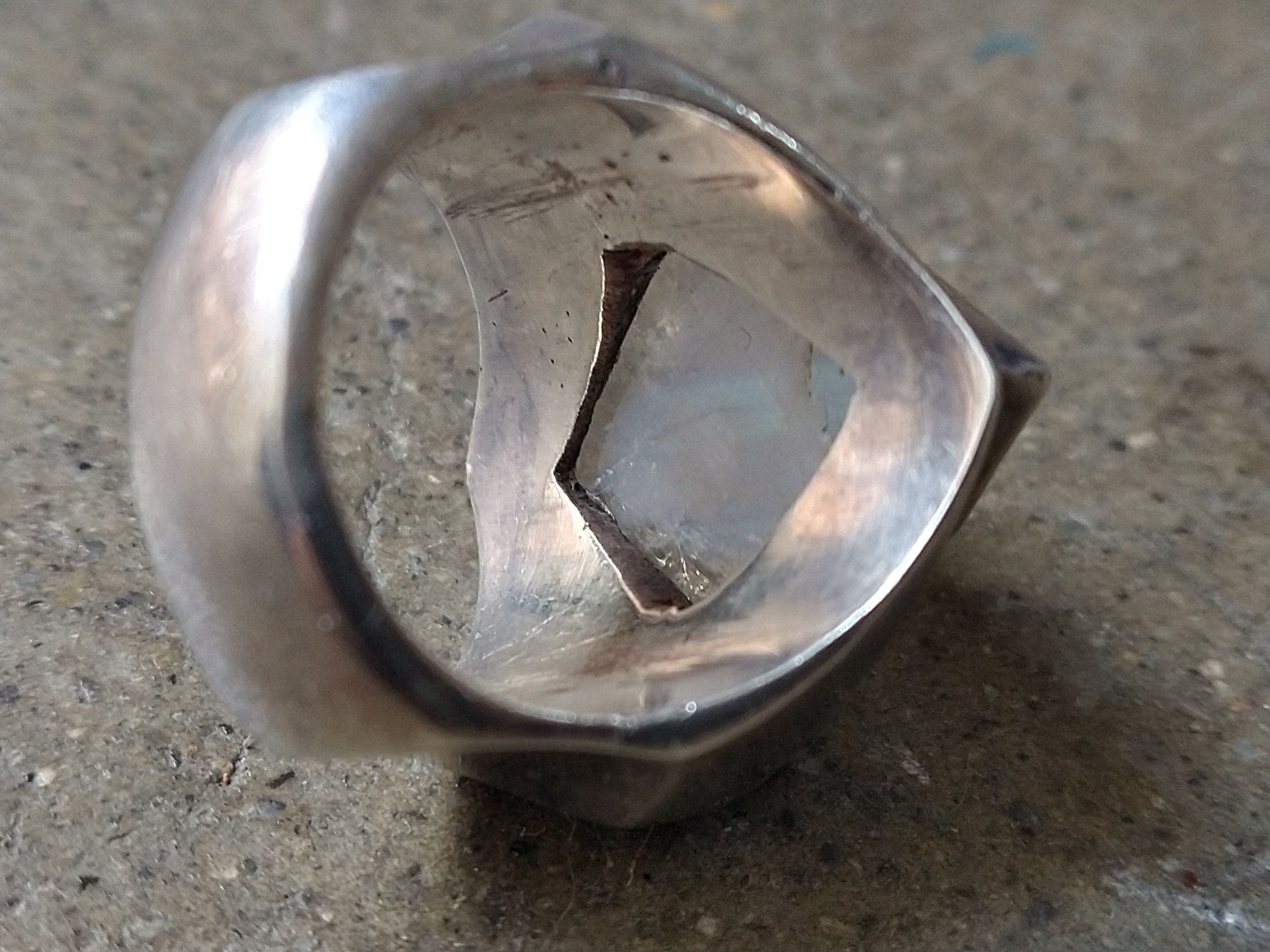 Other Vintage Sterling Silver Ring Moonstone Size 7 Modern Square Size ONE SIZE - 9 Thumbnail