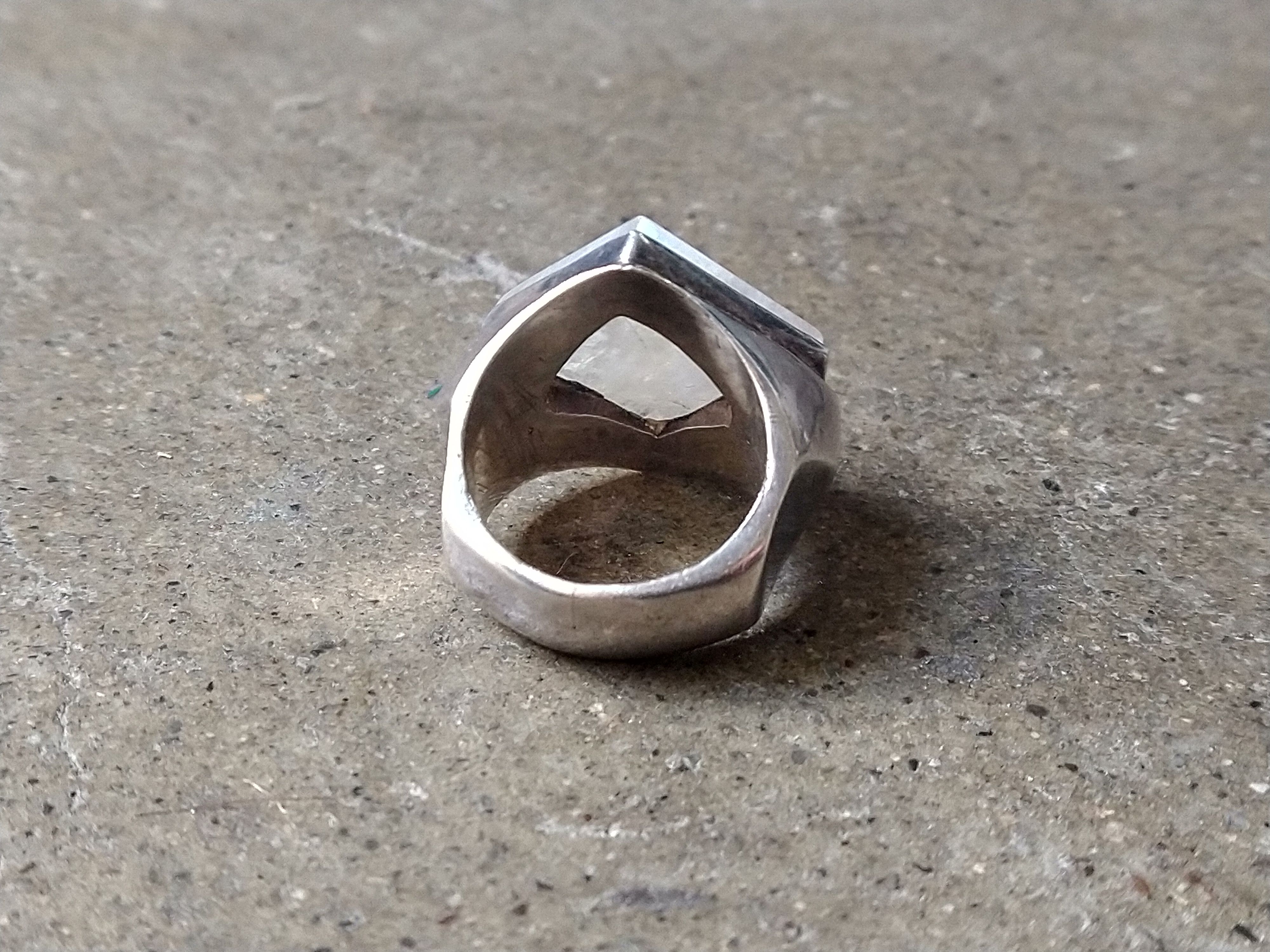 Other Vintage Sterling Silver Ring Moonstone Size 7 Modern Square Size ONE SIZE - 12 Thumbnail