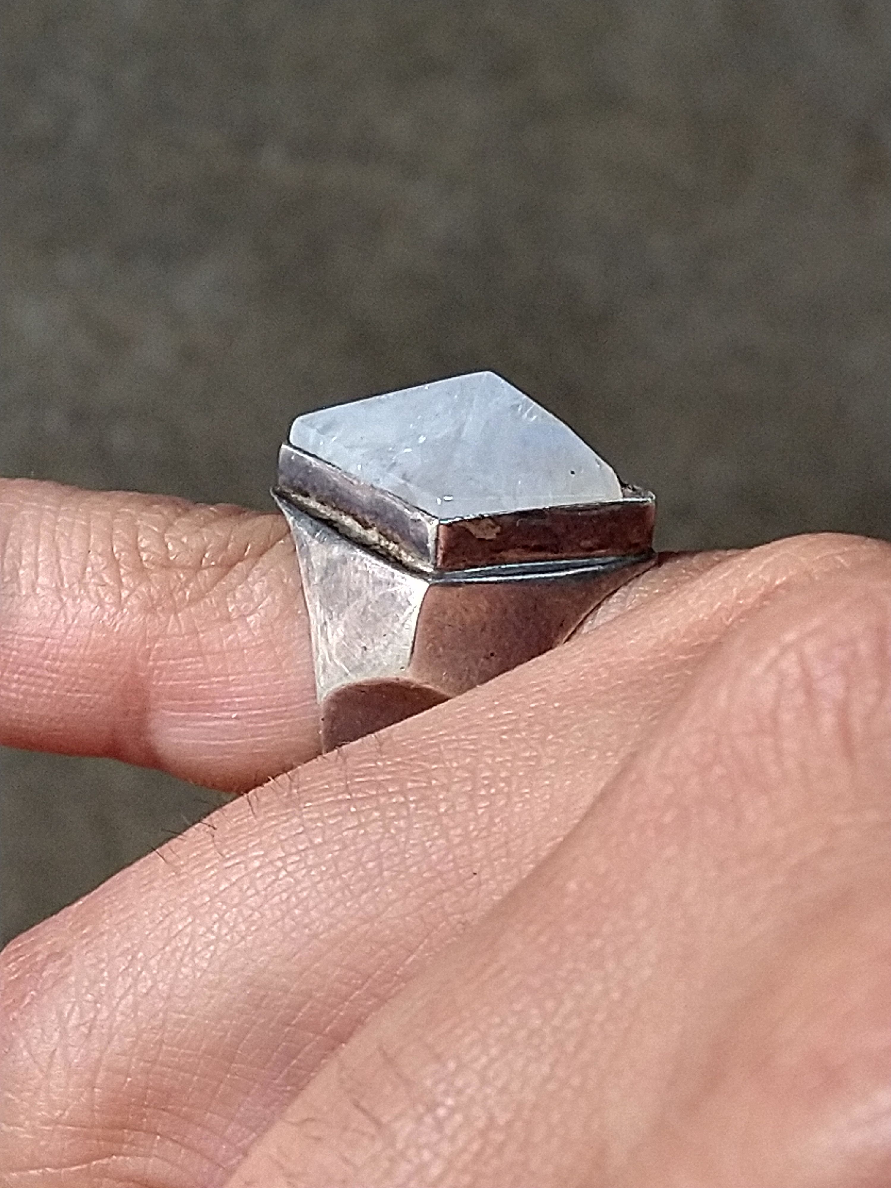 Other Vintage Sterling Silver Ring Moonstone Size 7 Modern Square Size ONE SIZE - 16 Thumbnail