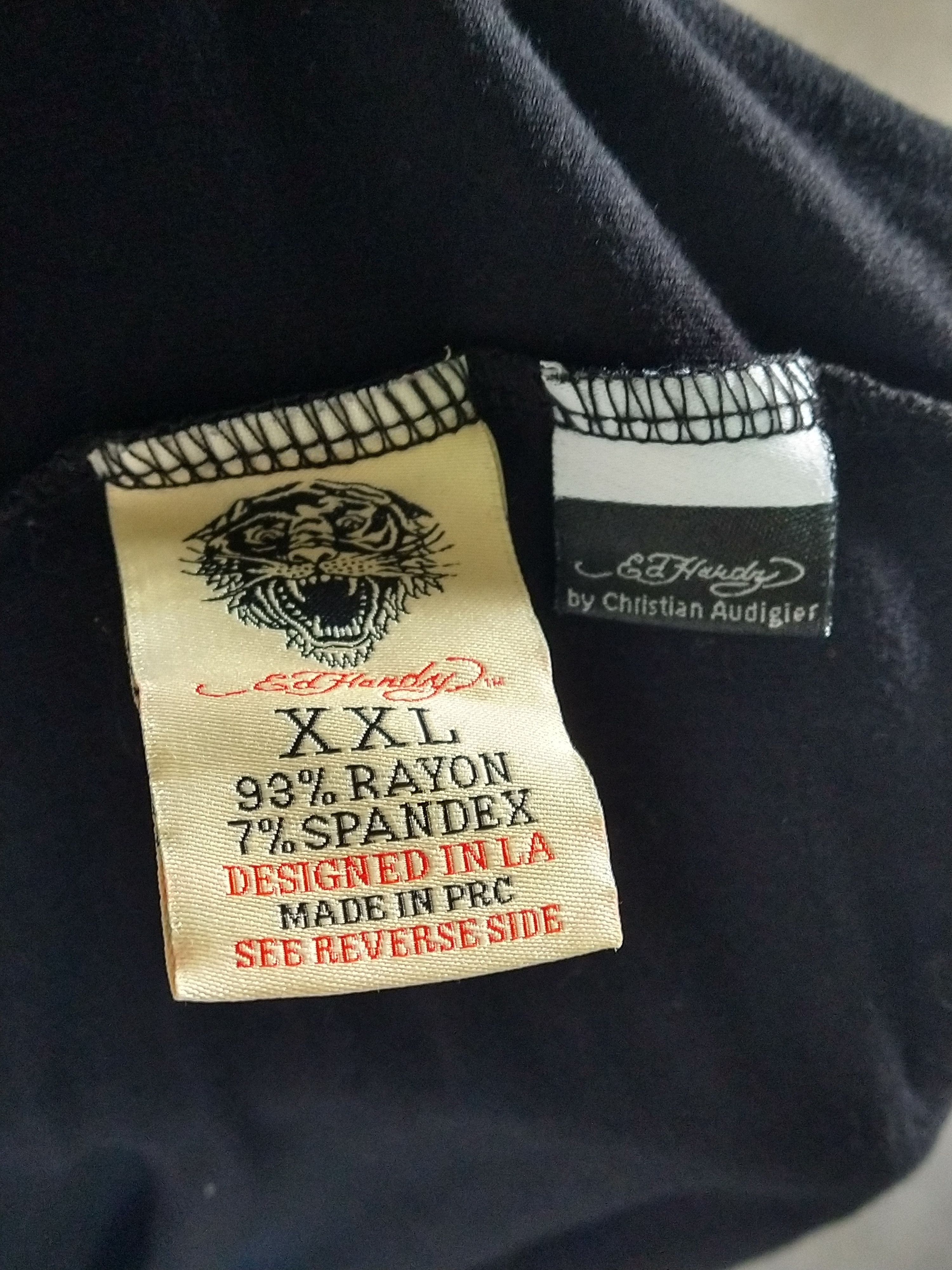 Christian Audigier Ed Hardy Tshirt Men's Size 2XL XXL Black Skull Rhinestone Size ONE SIZE - 12 Thumbnail