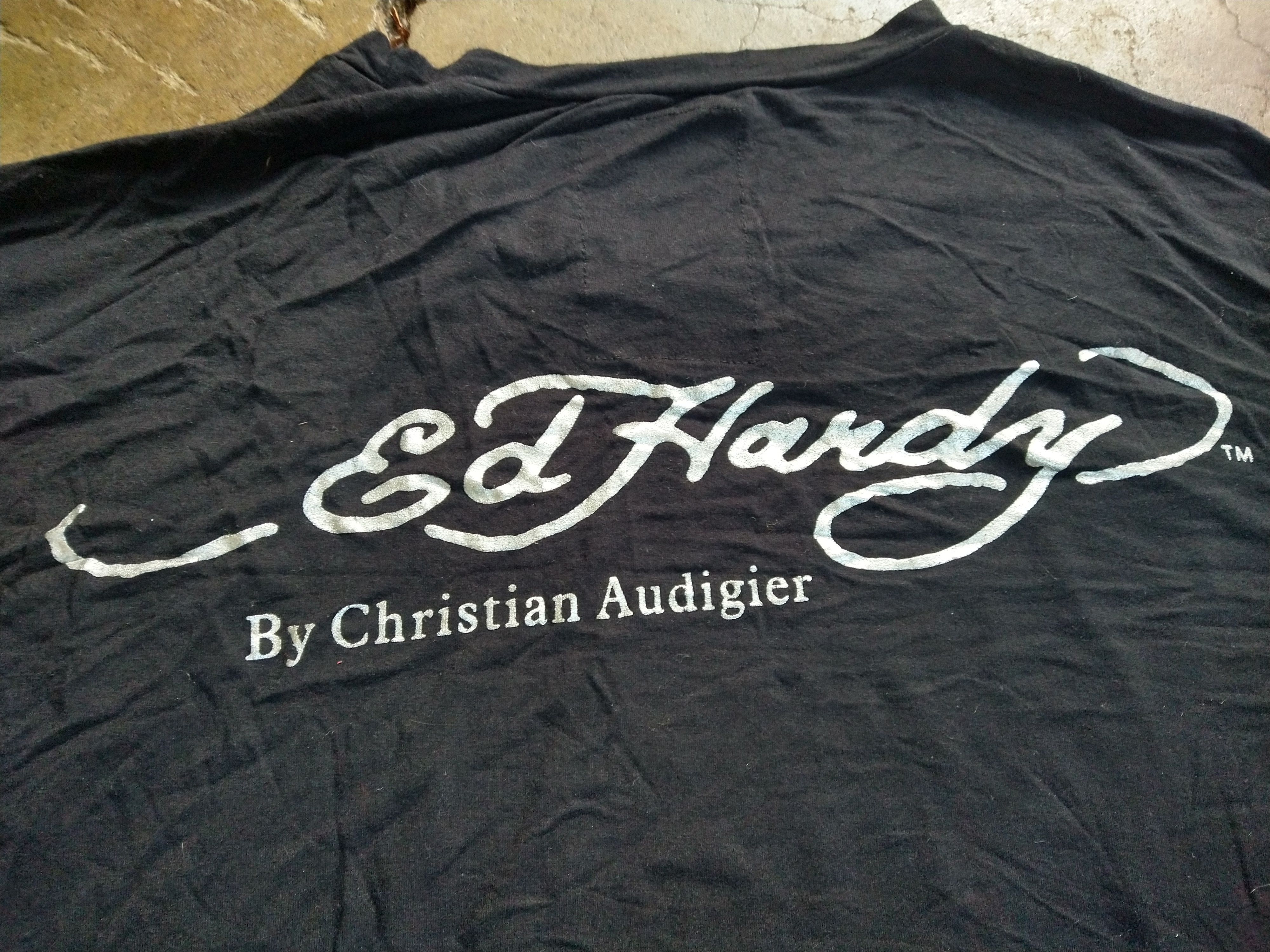 Christian Audigier Ed Hardy Tshirt Men's Size 2XL XXL Black Skull Rhinestone Size ONE SIZE - 10 Thumbnail