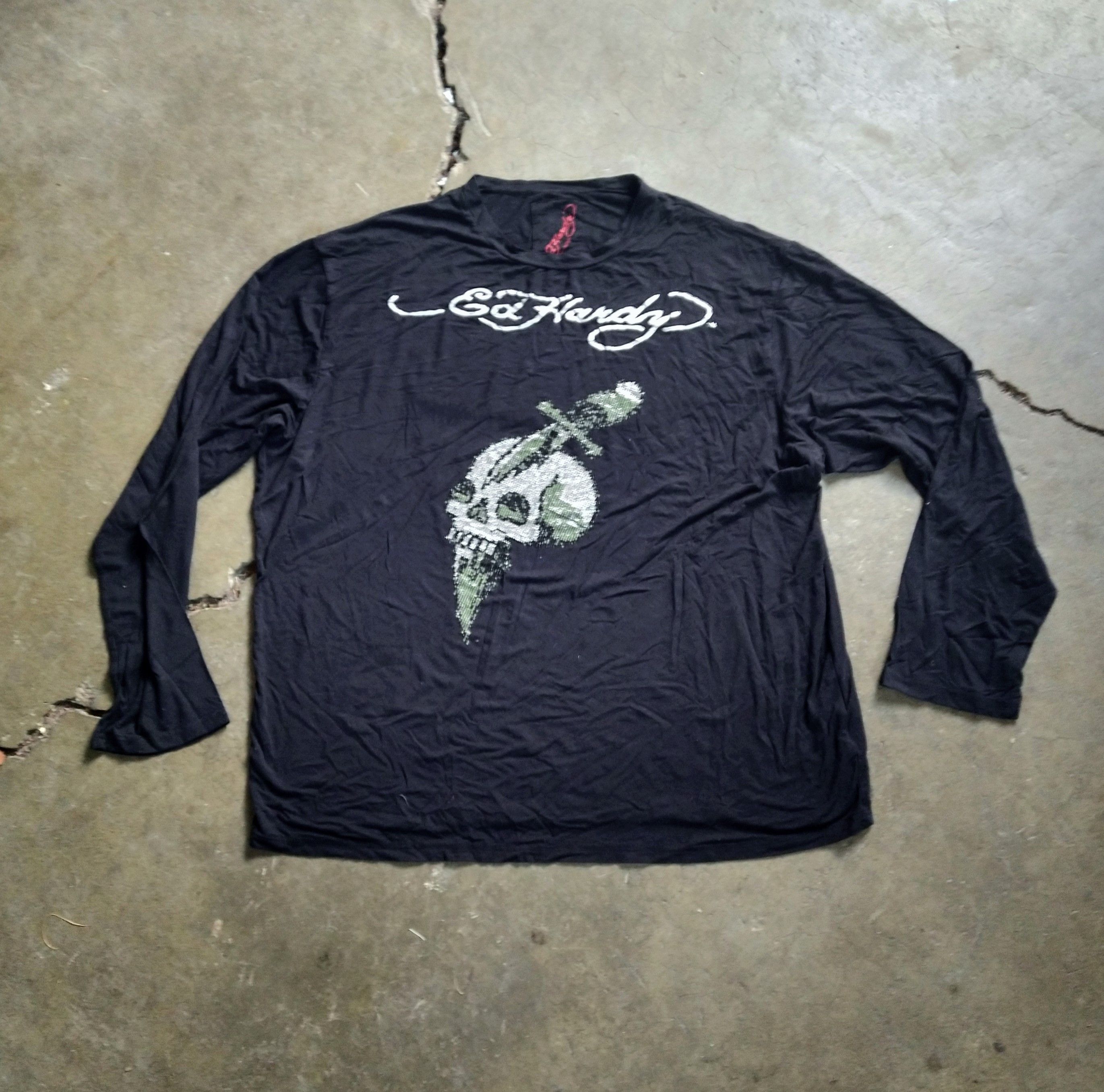 Christian Audigier Ed Hardy Tshirt Men's Size 2XL XXL Black Skull Rhinestone Size ONE SIZE - 1 Thumbnail