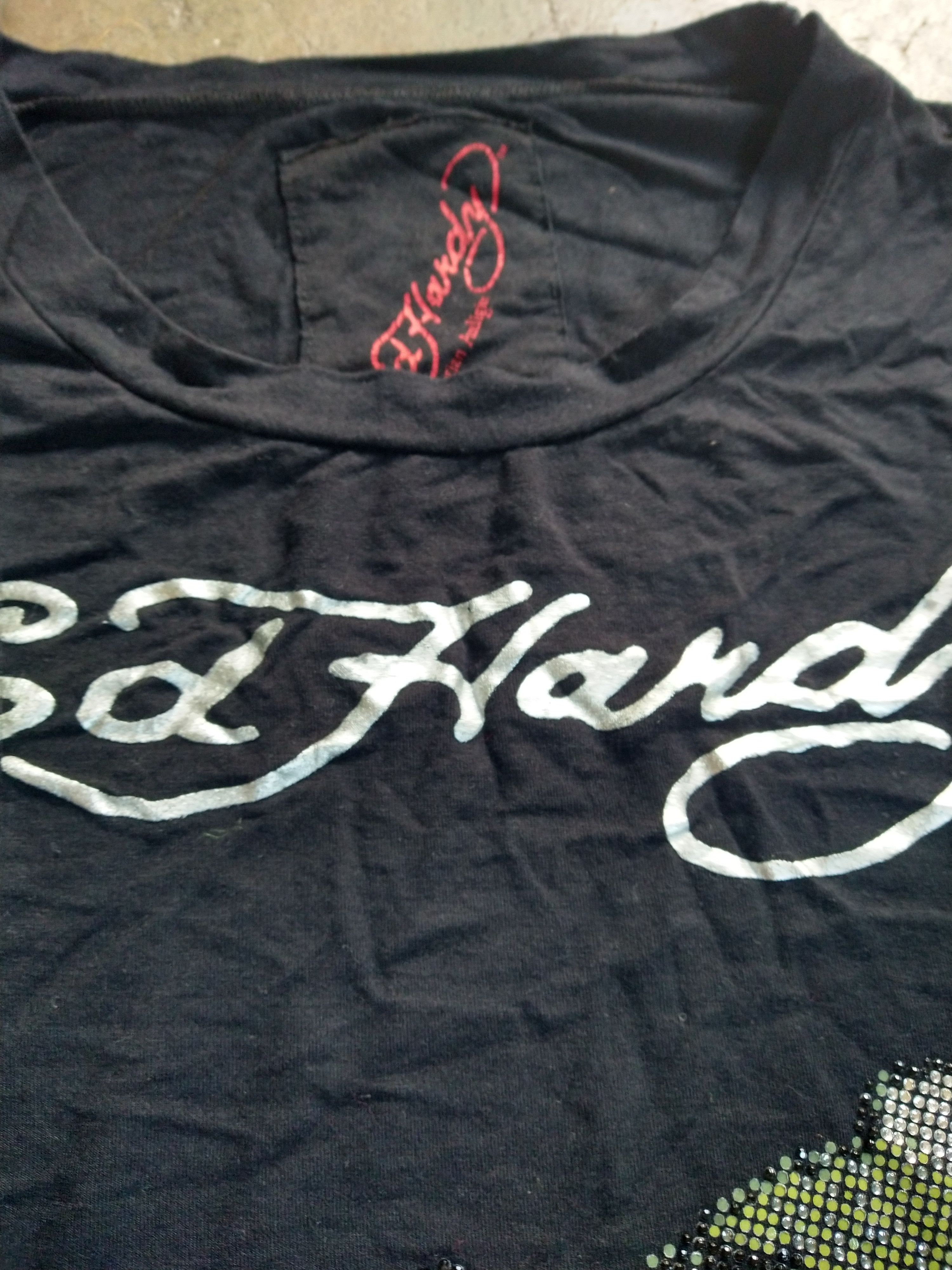 Christian Audigier Ed Hardy Tshirt Men's Size 2XL XXL Black Skull Rhinestone Size ONE SIZE - 5 Thumbnail