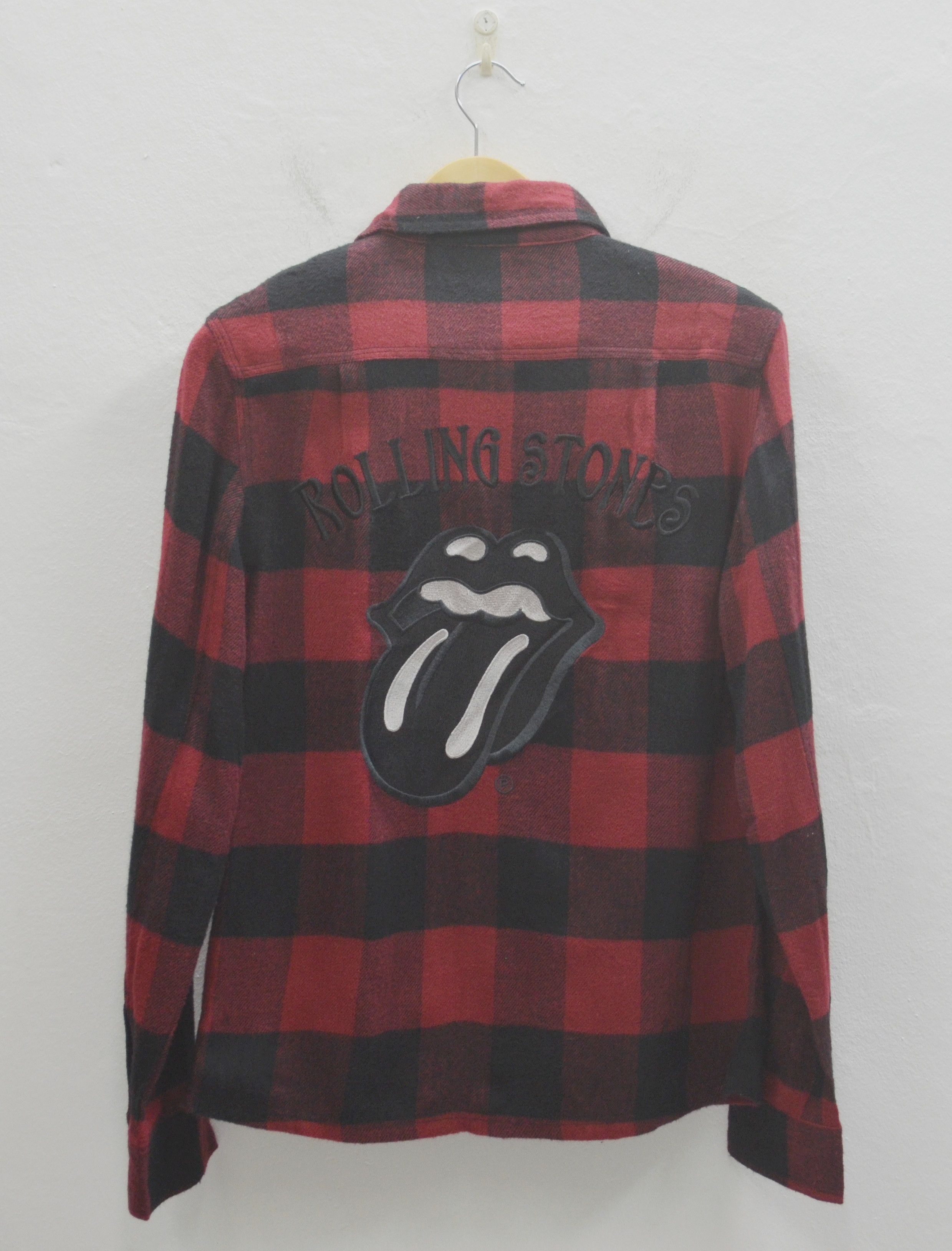 image of 2009 The Rolling Stone X Jack Rose Flannel Shirt in Red Black, Men's (Size Medium)