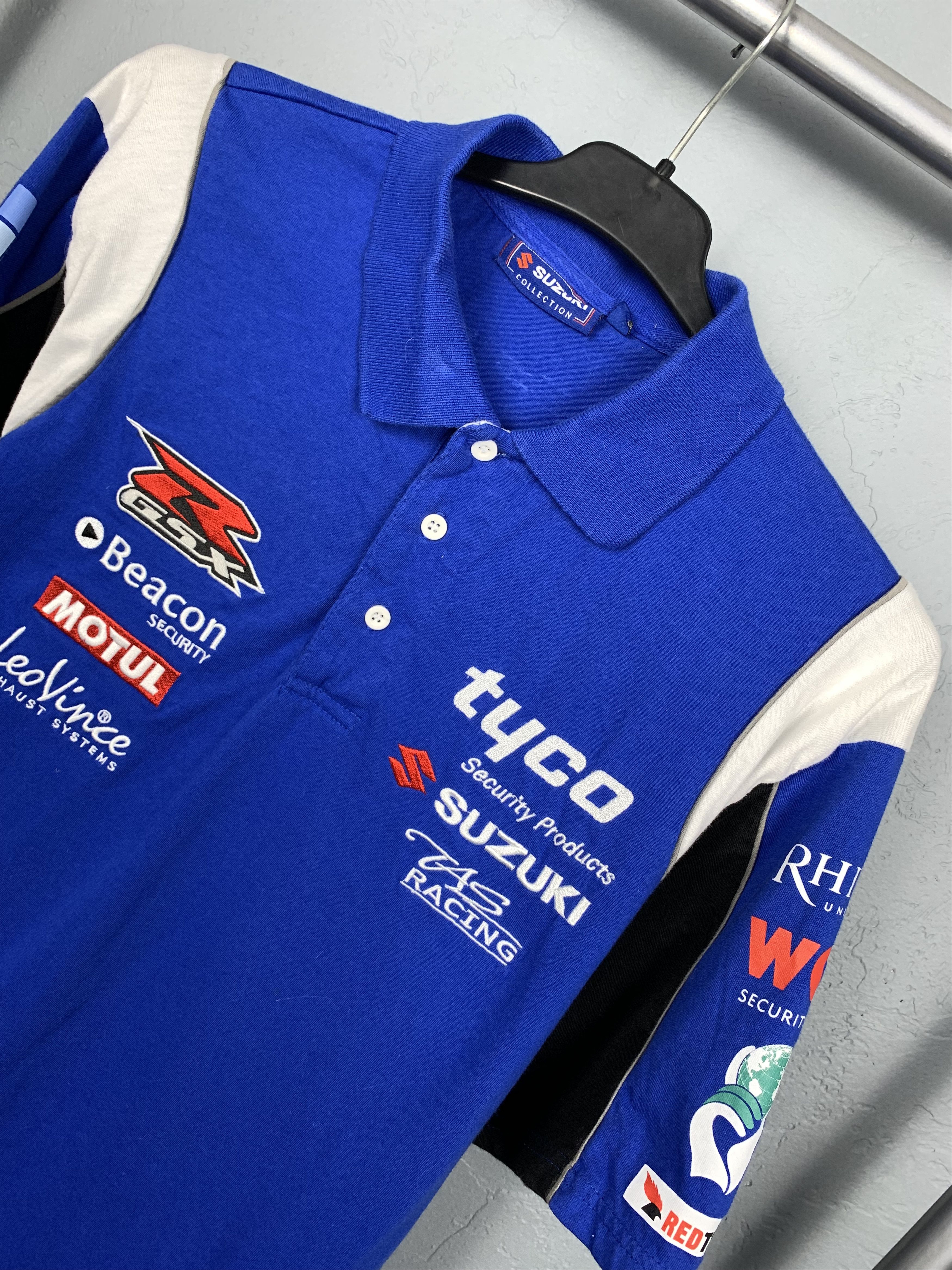 Japanese Brand × Vintage Suzuki Team Racing Mens Polo Shirt Y2K Size US M / EU 48-50 / 2 - 2 Thumbnail