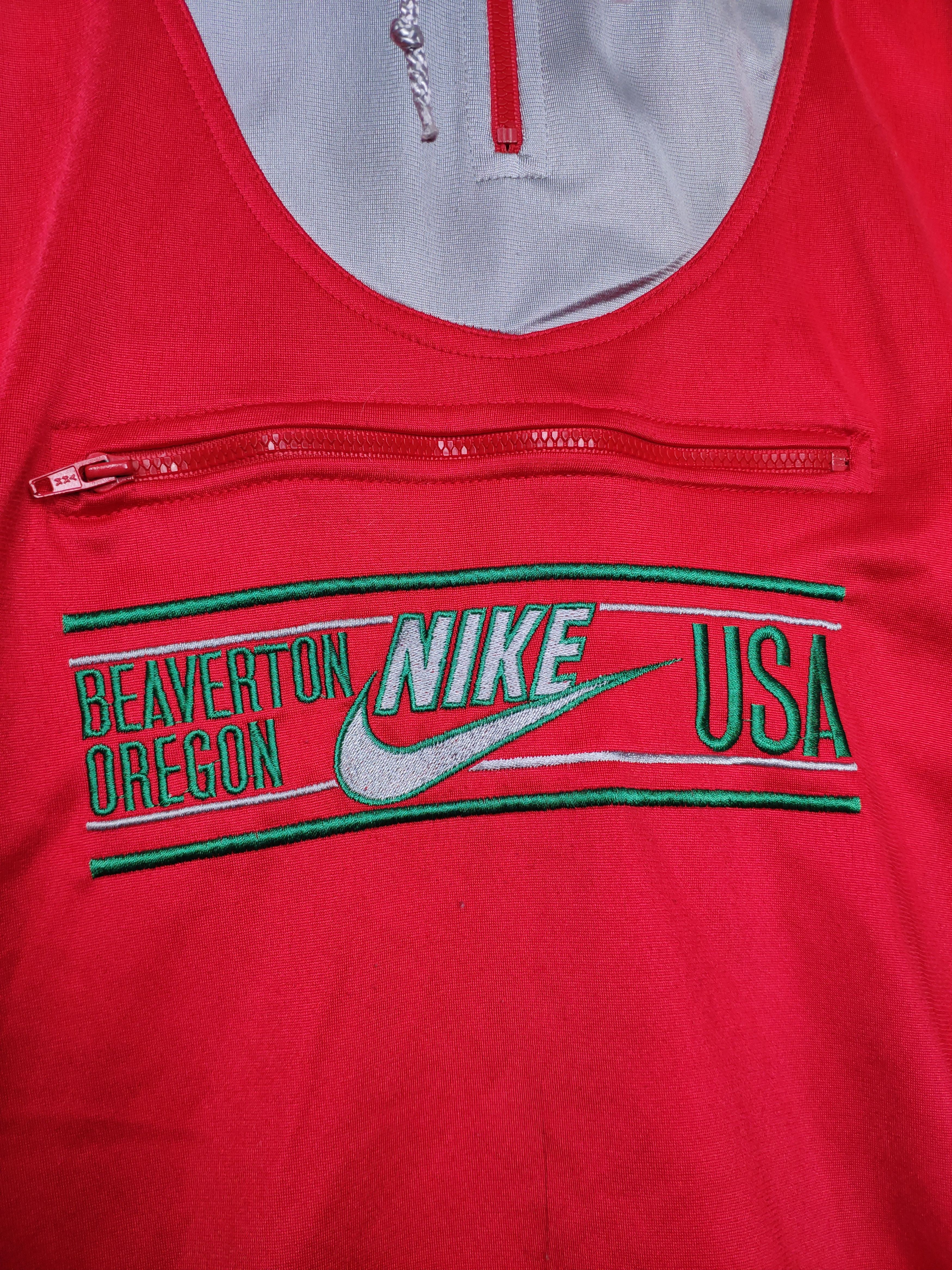 Nike × Vintage Nike vintage quarter zip sweatshirt red grey Oregon center Size US M / EU 48-50 / 2 - 3 Thumbnail