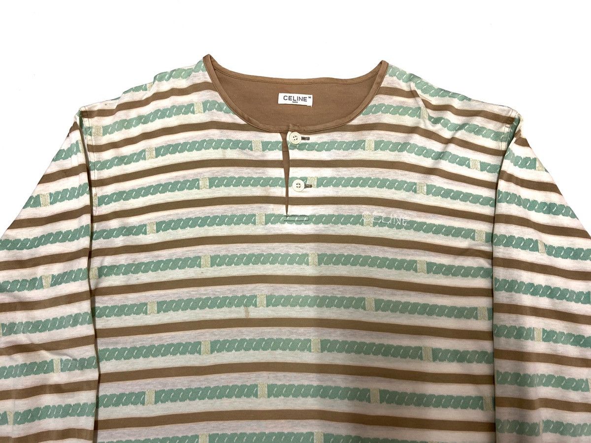 Celine Vintage 90's Celine Paris Stripe Long Sleeve Shirt Size US M / EU 48-50 / 2 - 3 Thumbnail