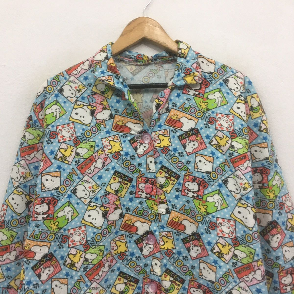 Cartoon Network × Peanuts × Vintage Rare!! FullPrint Peanuts Snoopy Flannel Shirt Sweatshirt Size US M / EU 48-50 / 2 - 2 Thumbnail