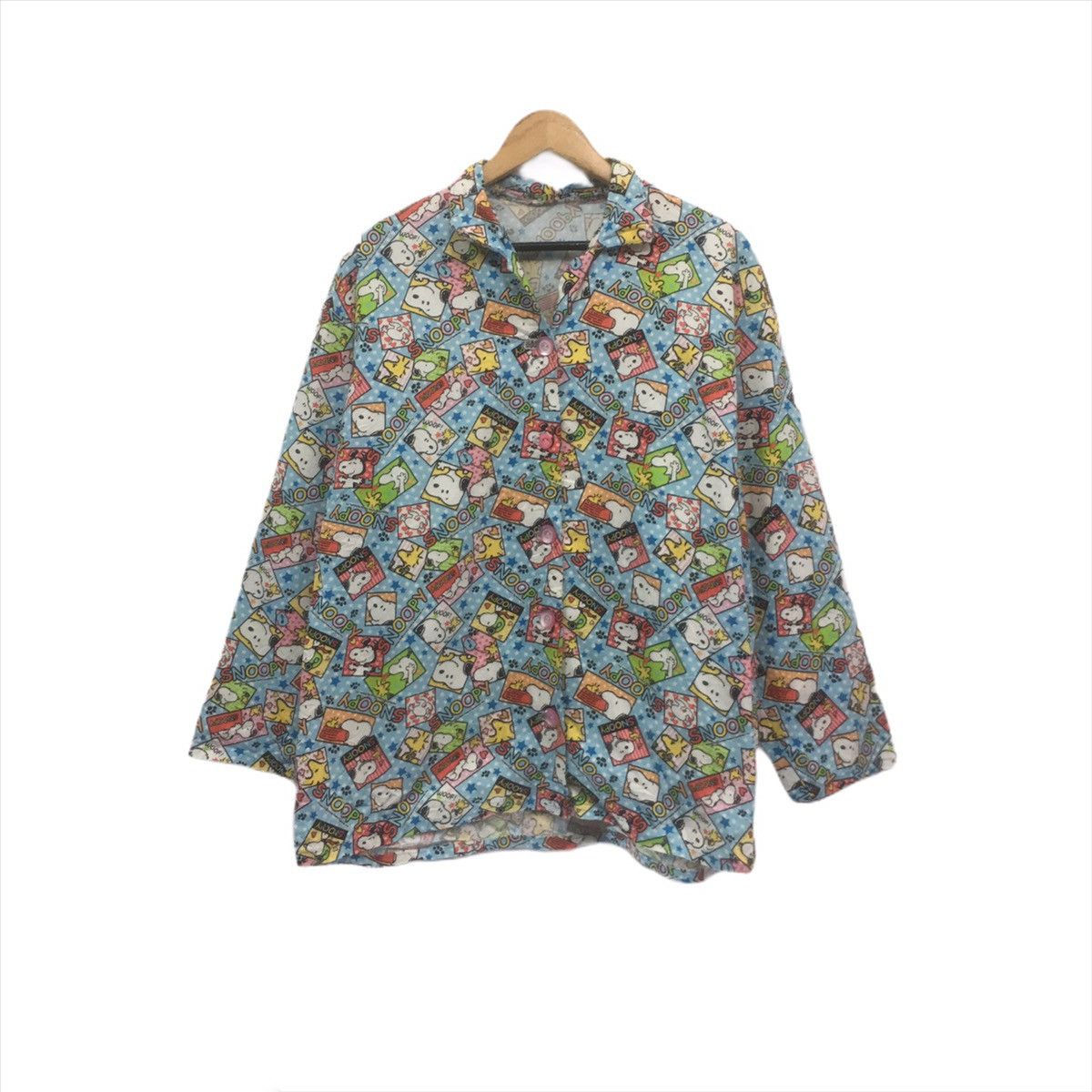 Rare!! FullPrint Peanuts Snoopy Flannel Shirt Sweatshirt