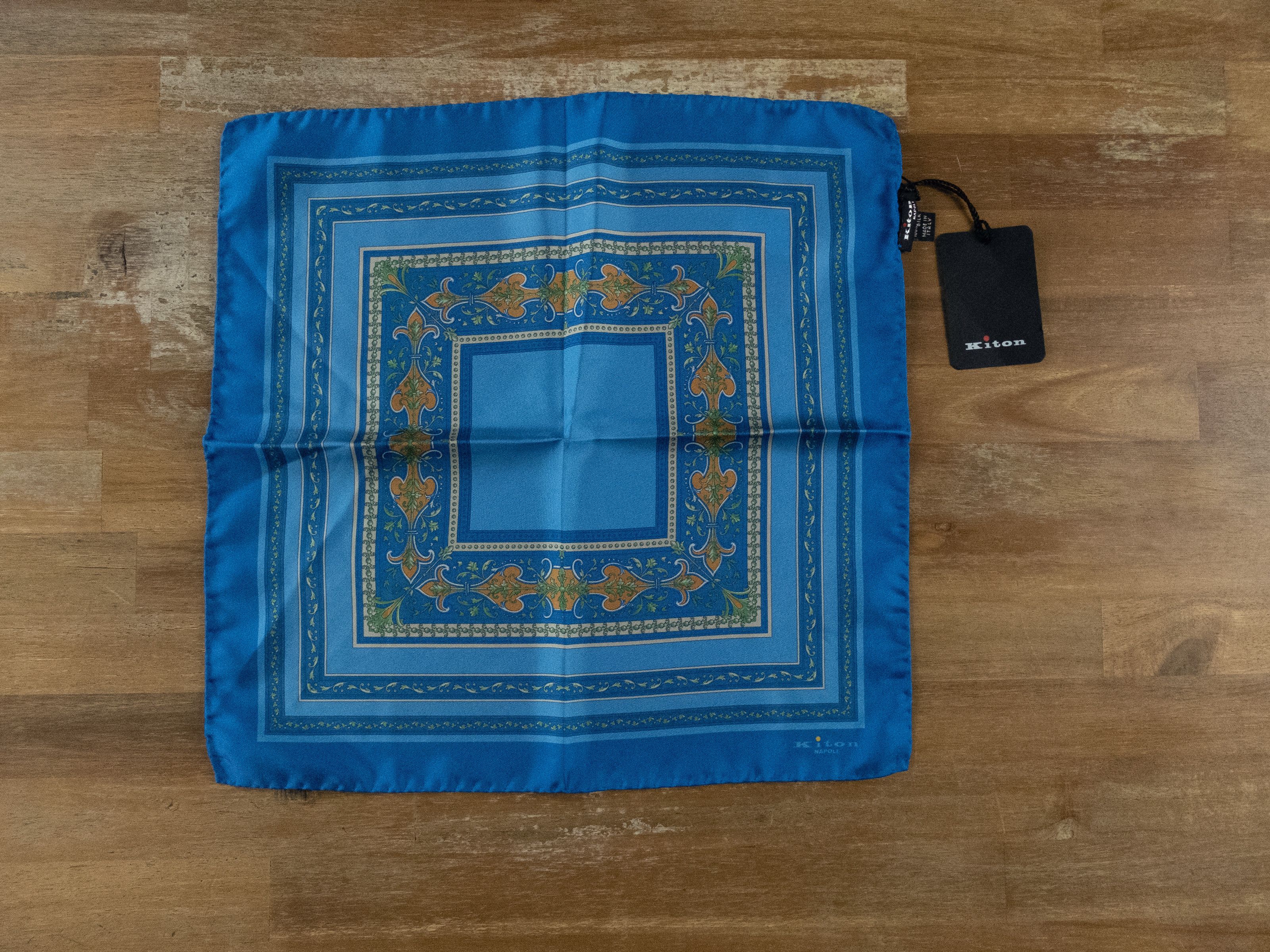 Kiton KITON Napoli blue silk pocket square authentic - NWT Size ONE SIZE - 2 Thumbnail