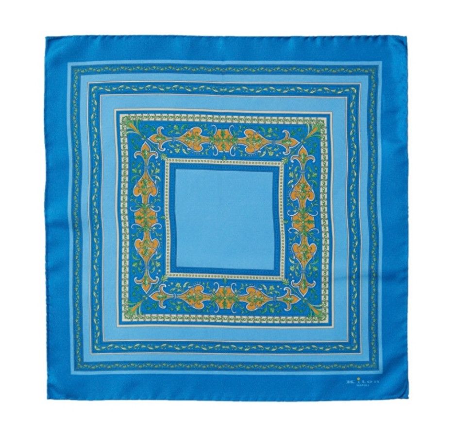 Kiton KITON Napoli blue silk pocket square authentic - NWT Size ONE SIZE - 1 Thumbnail