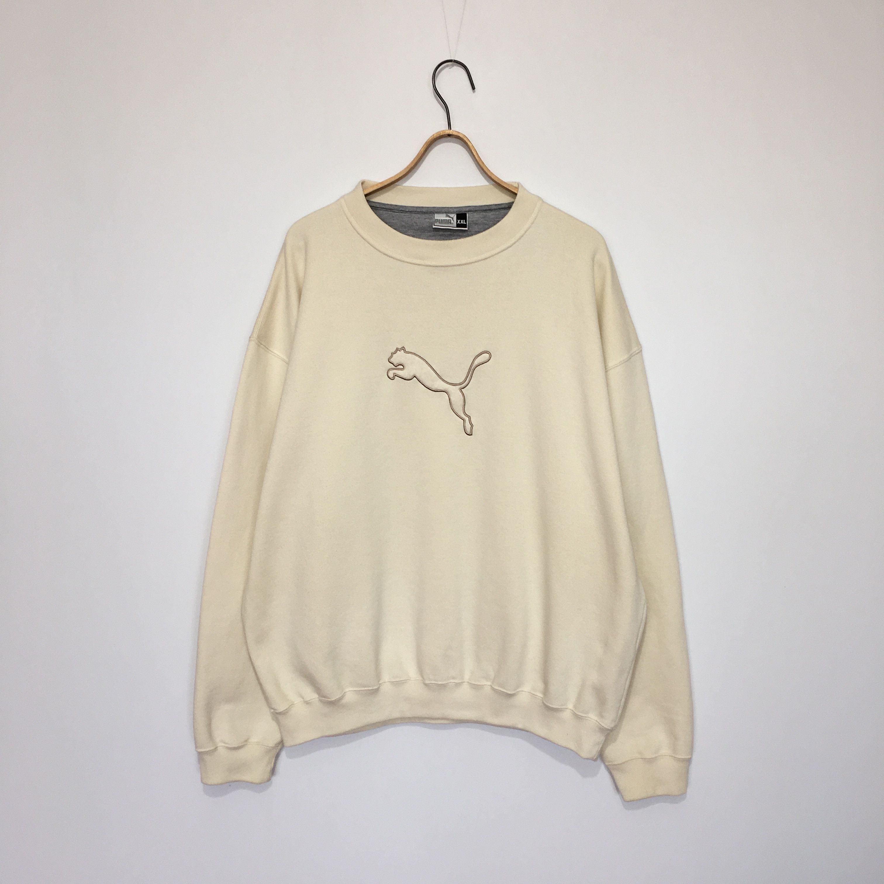 Puma × Vintage Puma Vintage Big Logo Cream Beige Oversized Sweatshirt Size US XXL / EU 58 / 5 - 1 Thumbnail