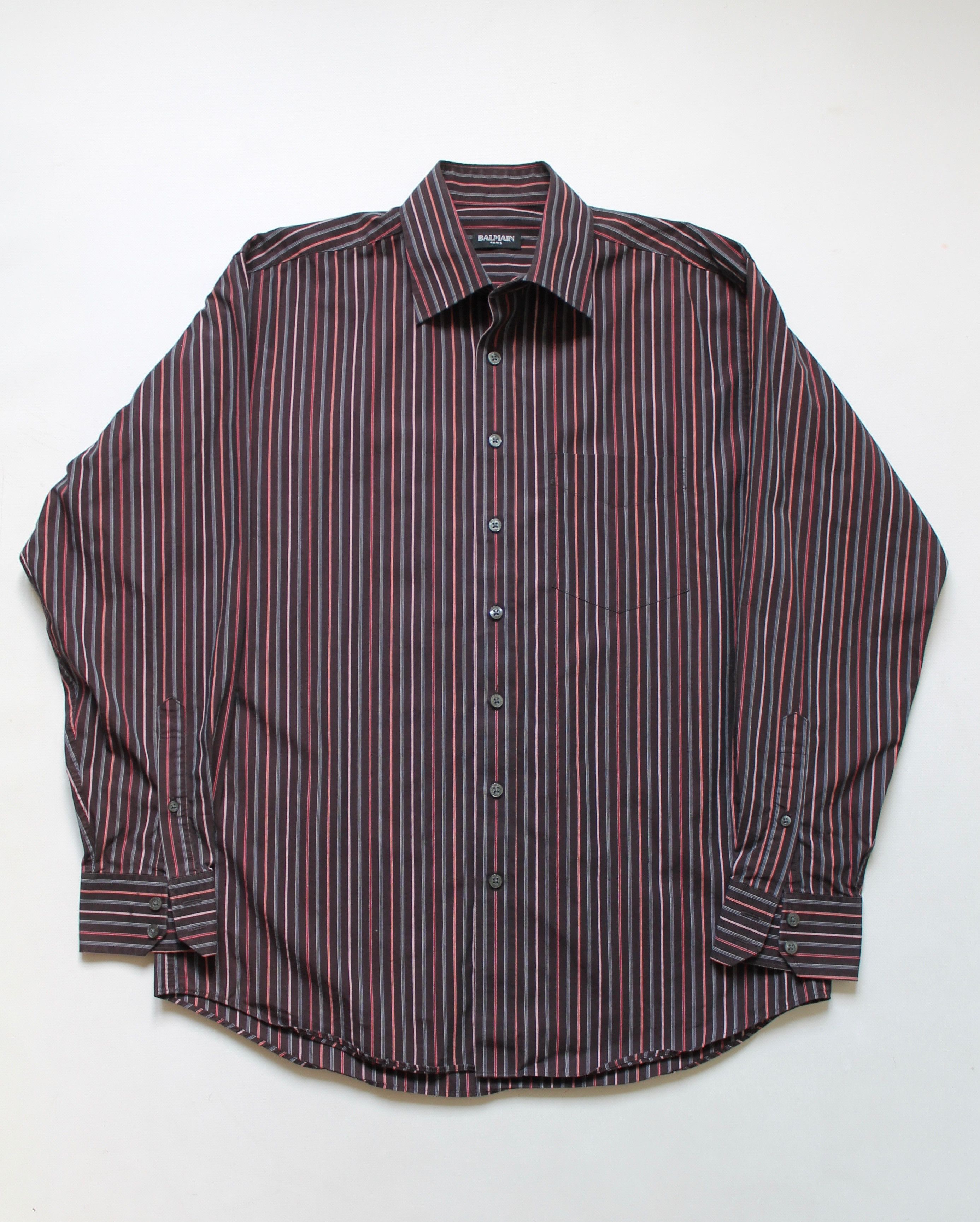 Balmain BALMAIN Striped Shirt long sleeve Cotton Size US L / EU 52-54 / 3 - 7 Thumbnail