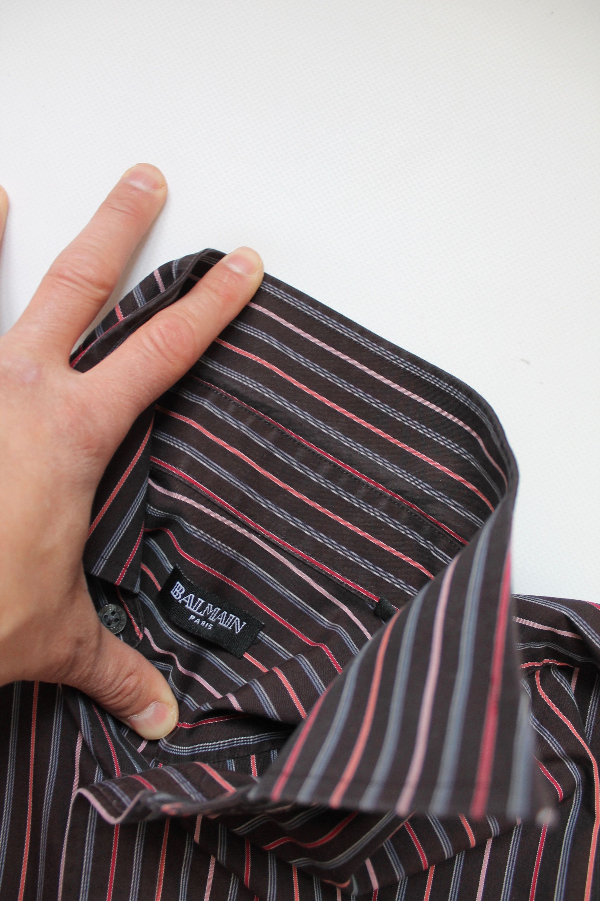 Balmain BALMAIN Striped Shirt long sleeve Cotton Size US L / EU 52-54 / 3 - 9 Thumbnail