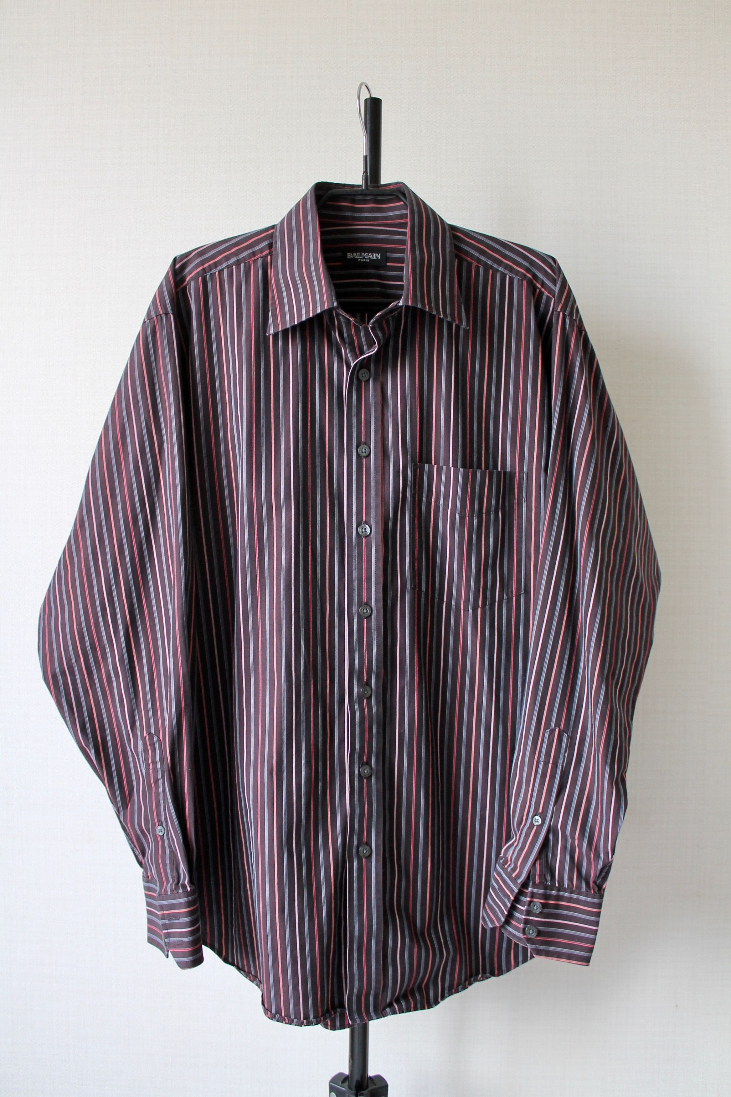 Balmain BALMAIN Striped Shirt long sleeve Cotton Size US L / EU 52-54 / 3 - 1 Thumbnail