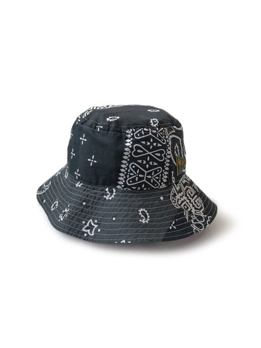 image of Kapital Bandana Patchwork Bucket Hat in Black, Men's