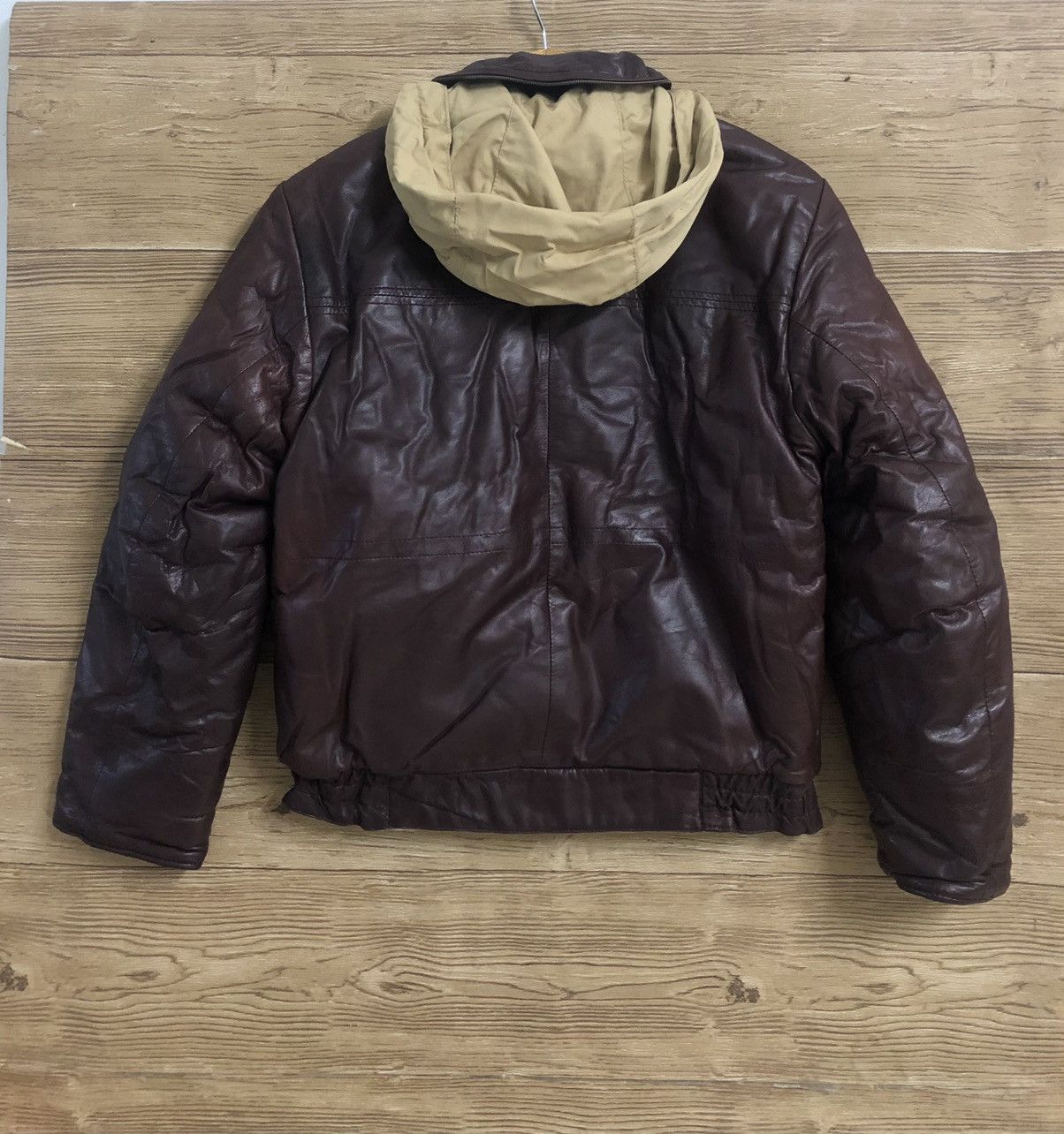 🔥Steals🔥 Vintage Leather Biker Jacket Reversible Puffer S