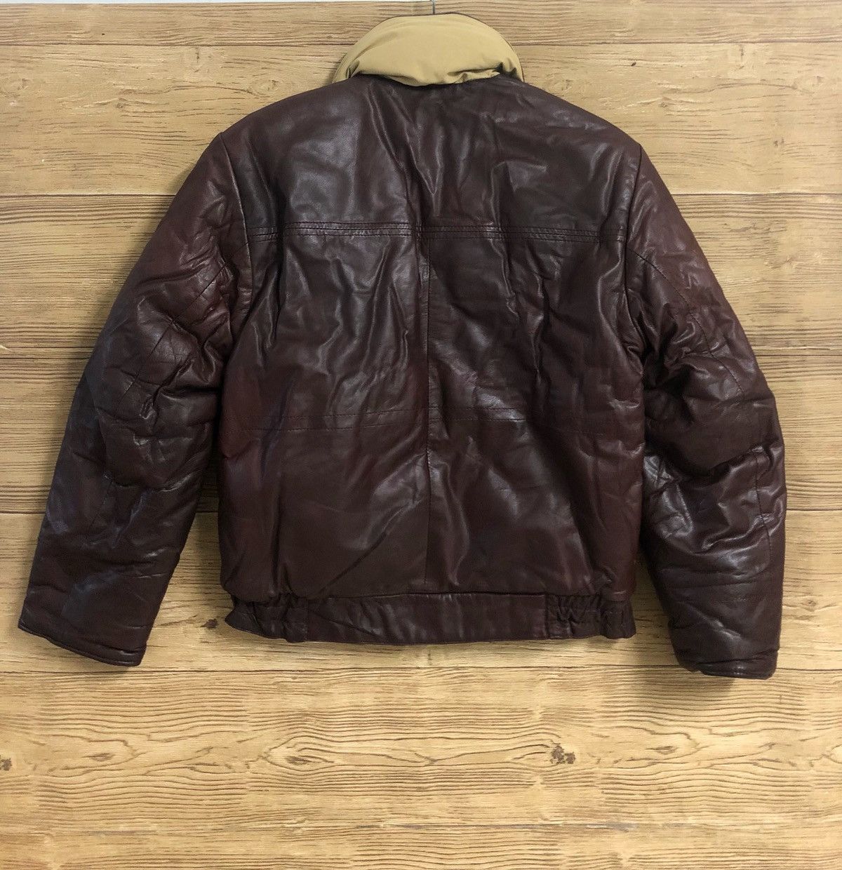 🔥Steals🔥 Vintage Leather Biker Jacket Reversible Puffer S