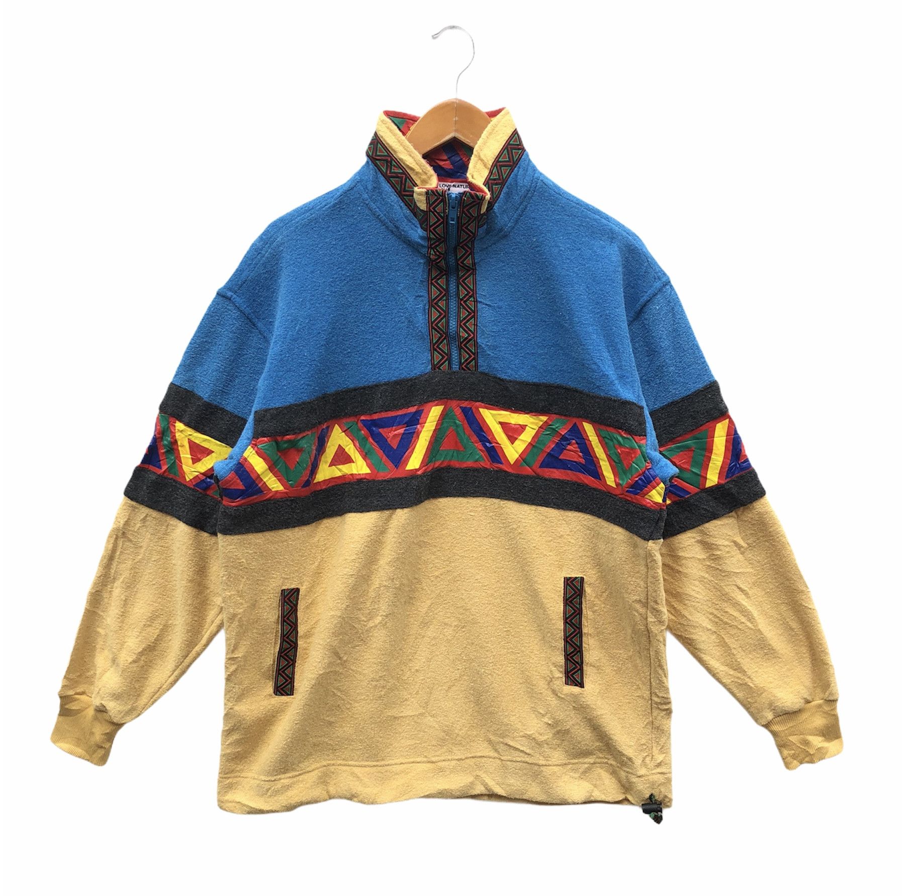 Japanese Brand × Vintage VINTAGE NAVAJO STYLE PATTERN FLEECE HALFZIPPER PULLOVER Size US L / EU 52-54 / 3 - 1 Thumbnail