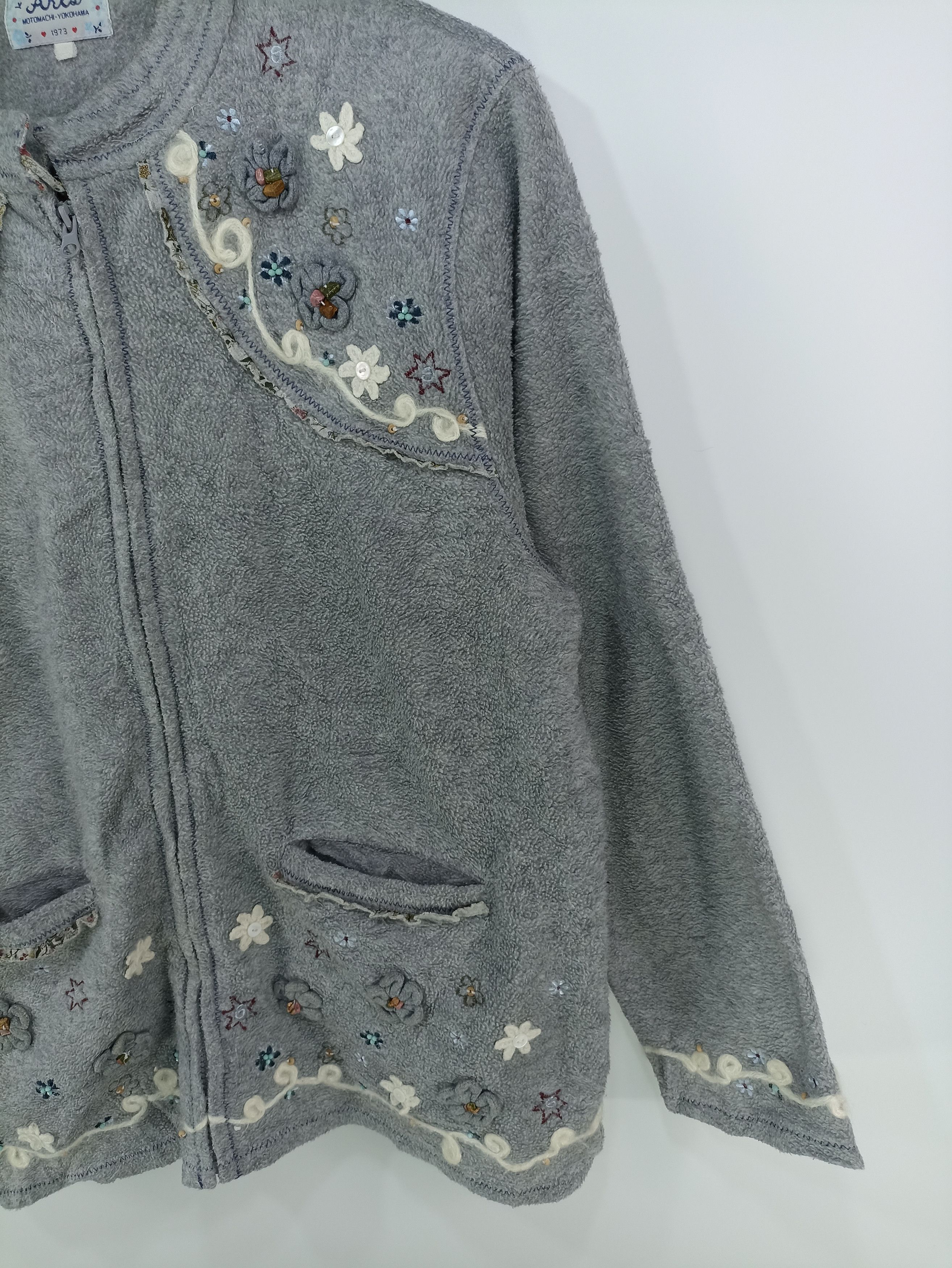 Designer × Japanese Brand × Vintage Vintage Motomachi-Yokohama Fleece Trim Floral Size US M / EU 48-50 / 2 - 2 Thumbnail
