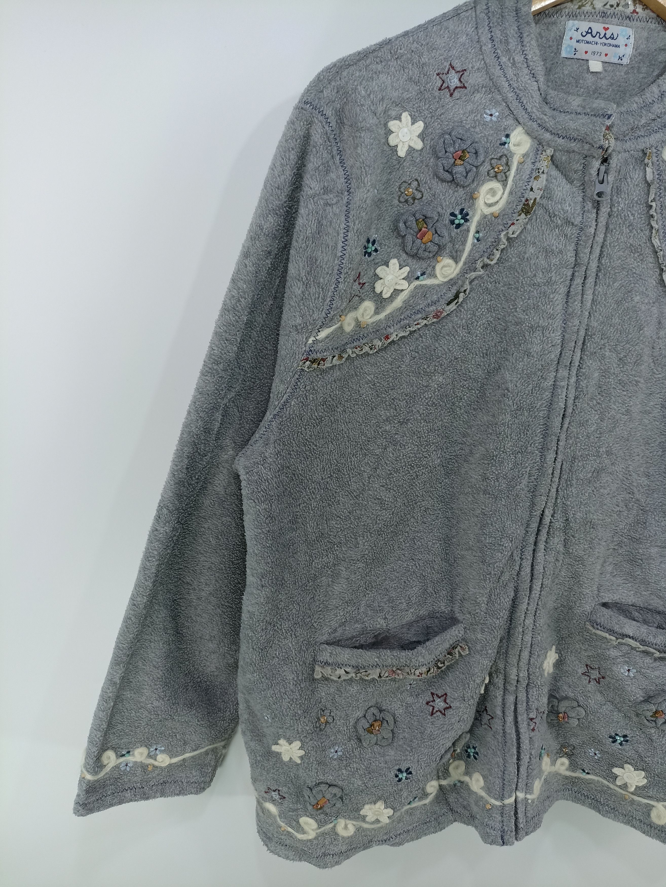 Designer × Japanese Brand × Vintage Vintage Motomachi-Yokohama Fleece Trim Floral Size US M / EU 48-50 / 2 - 3 Thumbnail