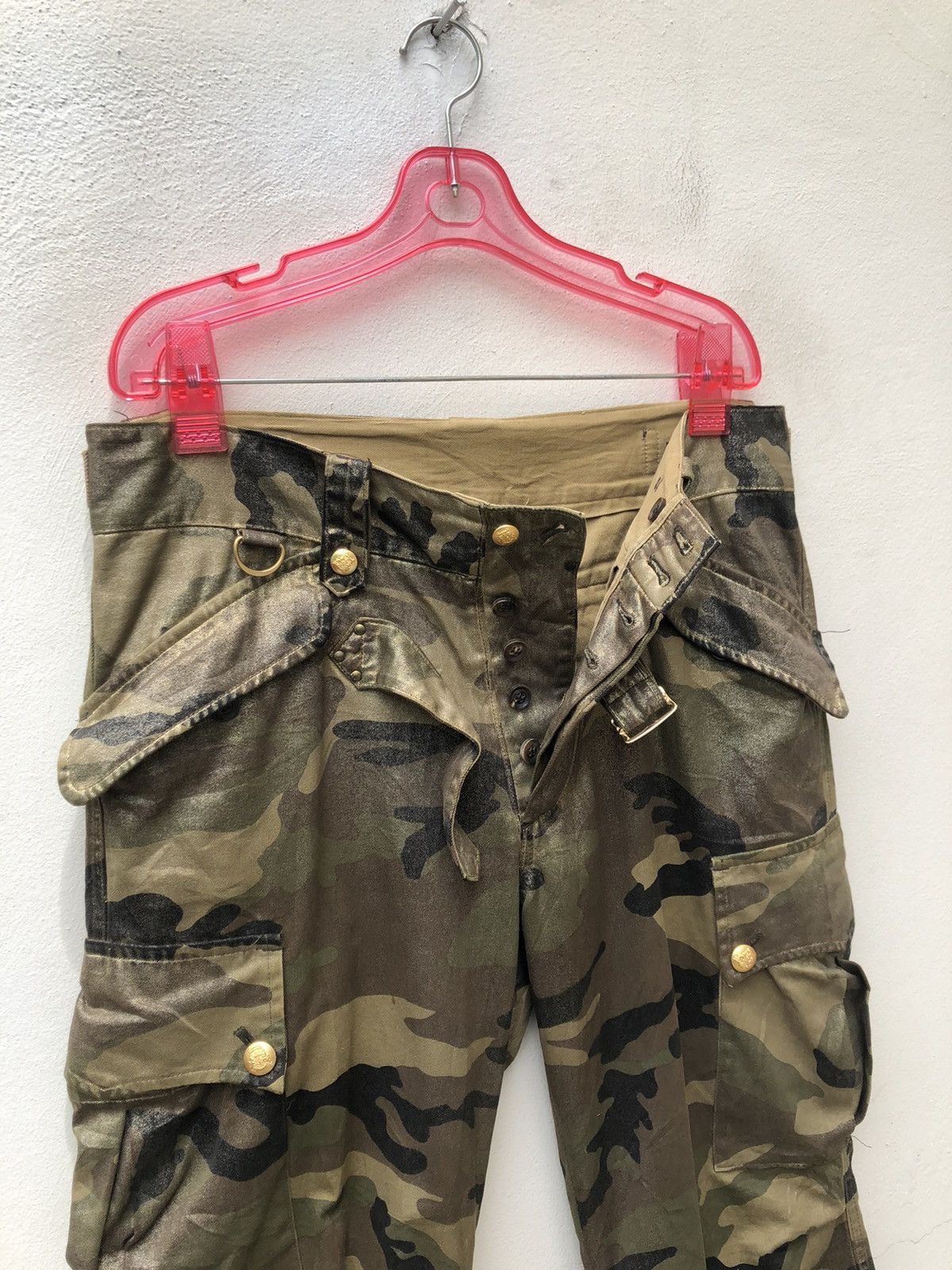 DRESSTERIOR Dress Camp Japan Shiny Camo Parachute Flare Cargo Trouser Size US 31 - 8 Thumbnail