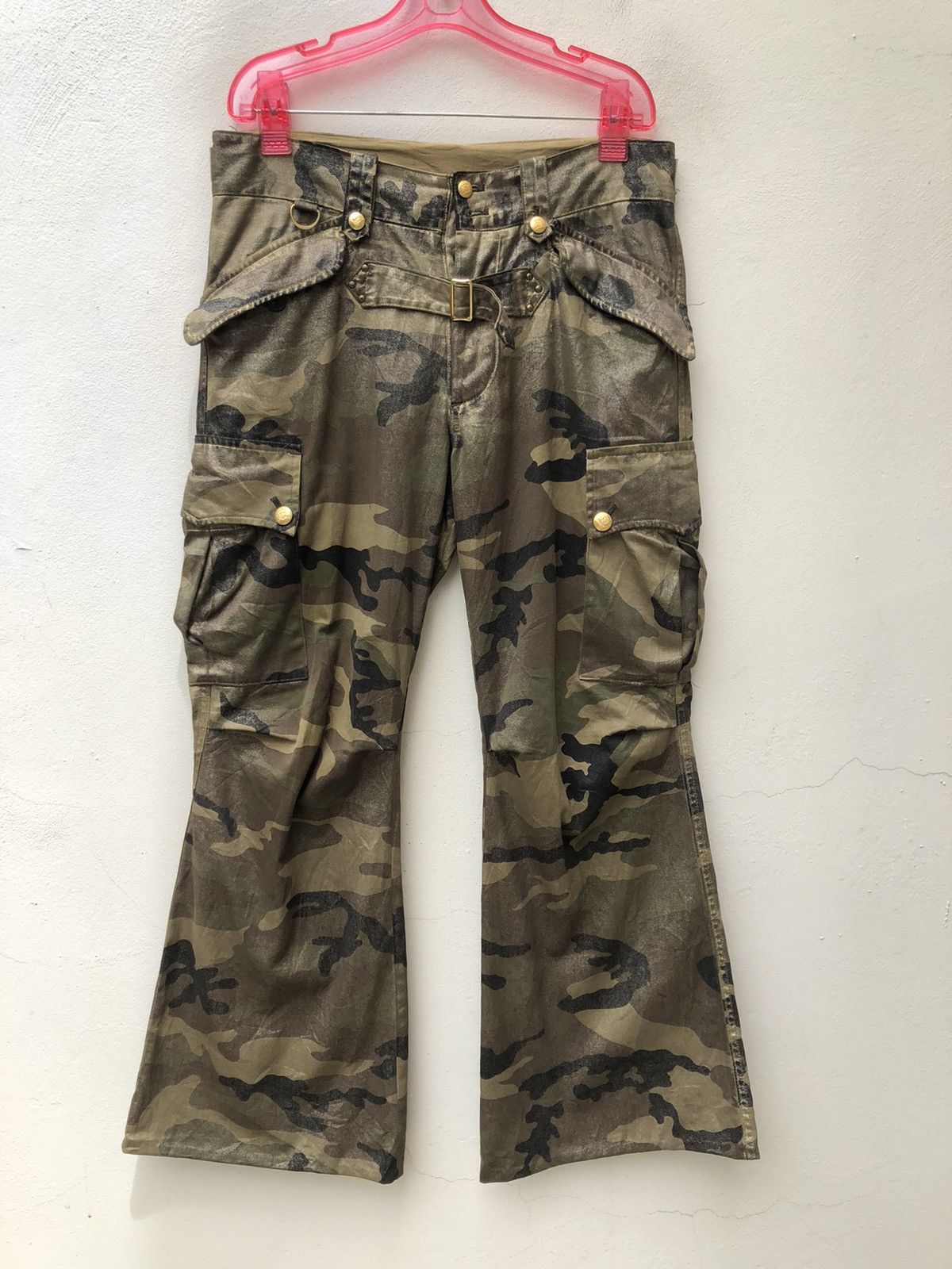DRESSTERIOR Dress Camp Japan Shiny Camo Parachute Flare Cargo Trouser Size US 31 - 6 Thumbnail