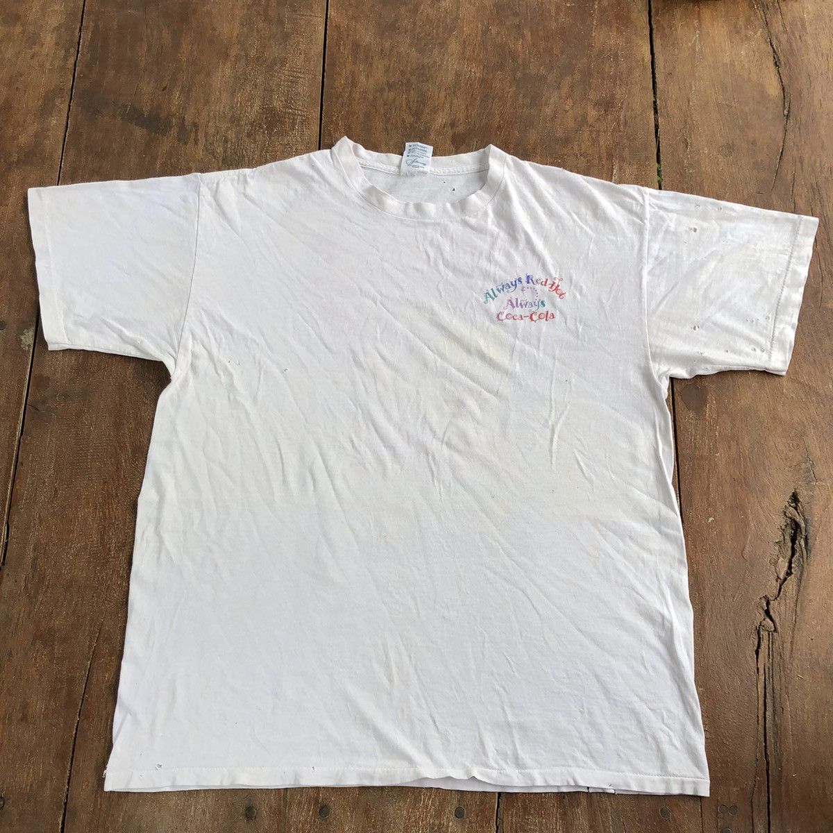 Vintage Vintage 90s Coca Cola Surf Style Distress T Shirt Size US L / EU 52-54 / 3 - 3 Thumbnail