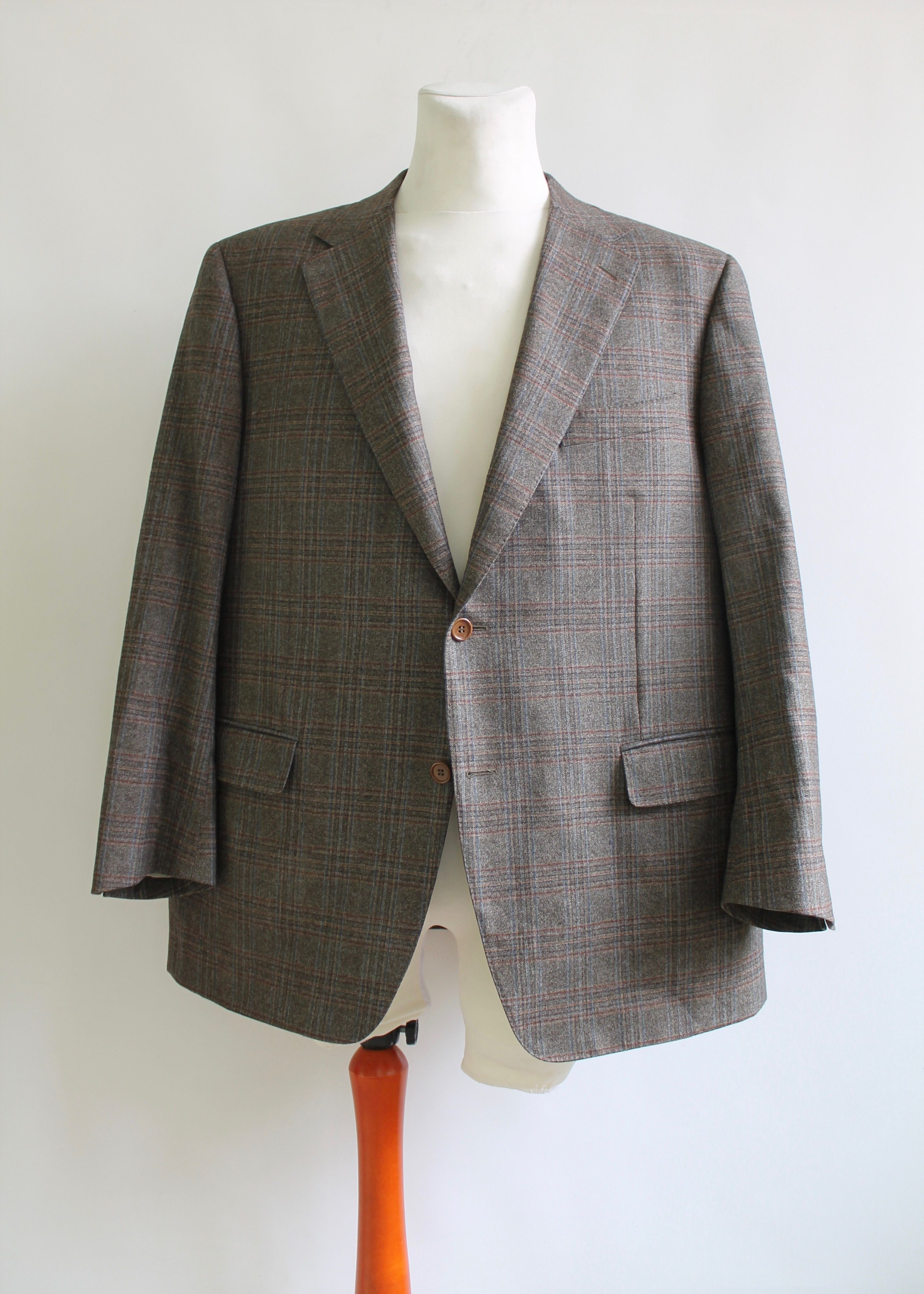 Canali CANALI 100% Wool Plaid Blazer Jacket IT 56 us 46R Size 46R - 2 Thumbnail
