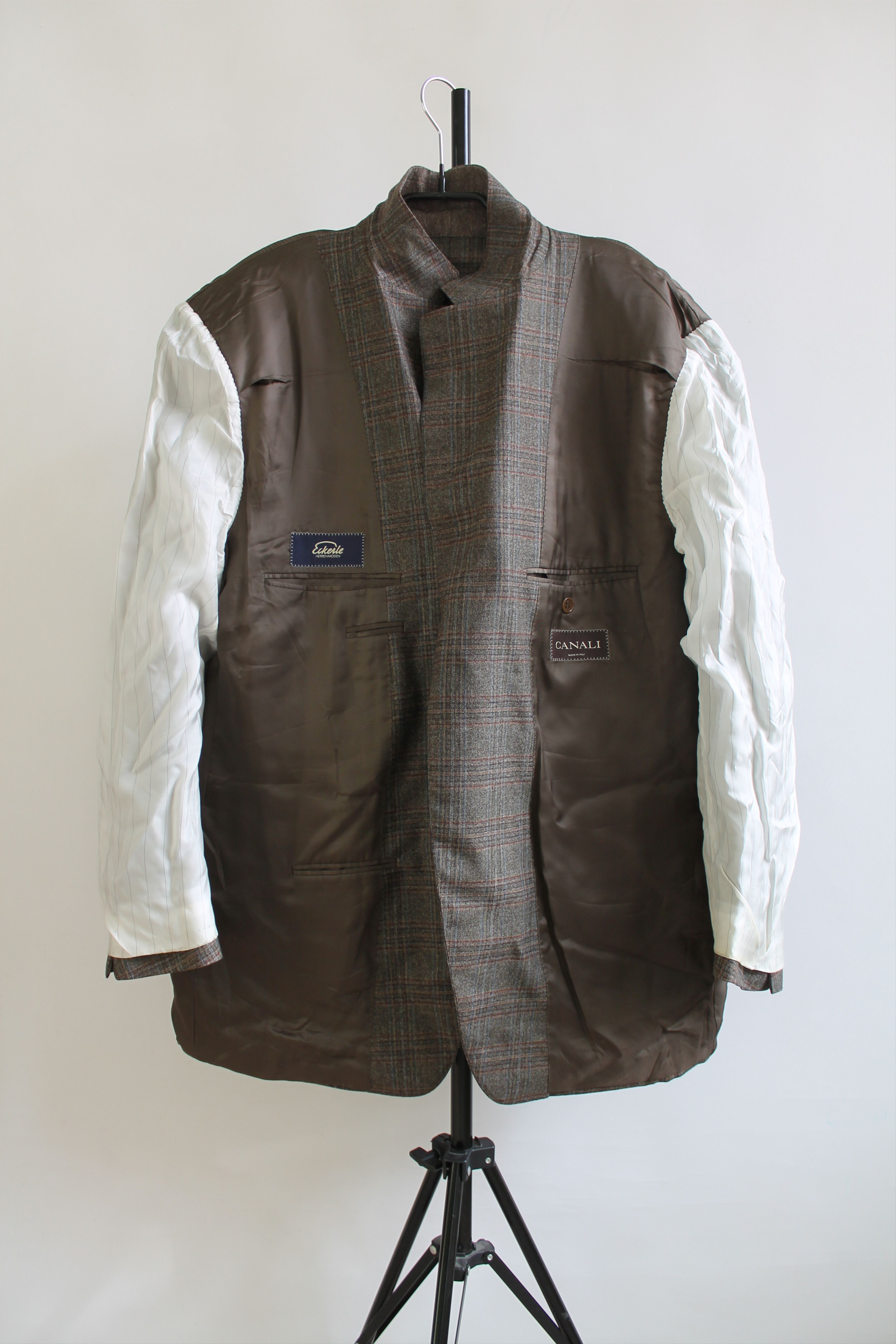 Canali CANALI 100% Wool Plaid Blazer Jacket IT 56 us 46R Size 46R - 7 Thumbnail
