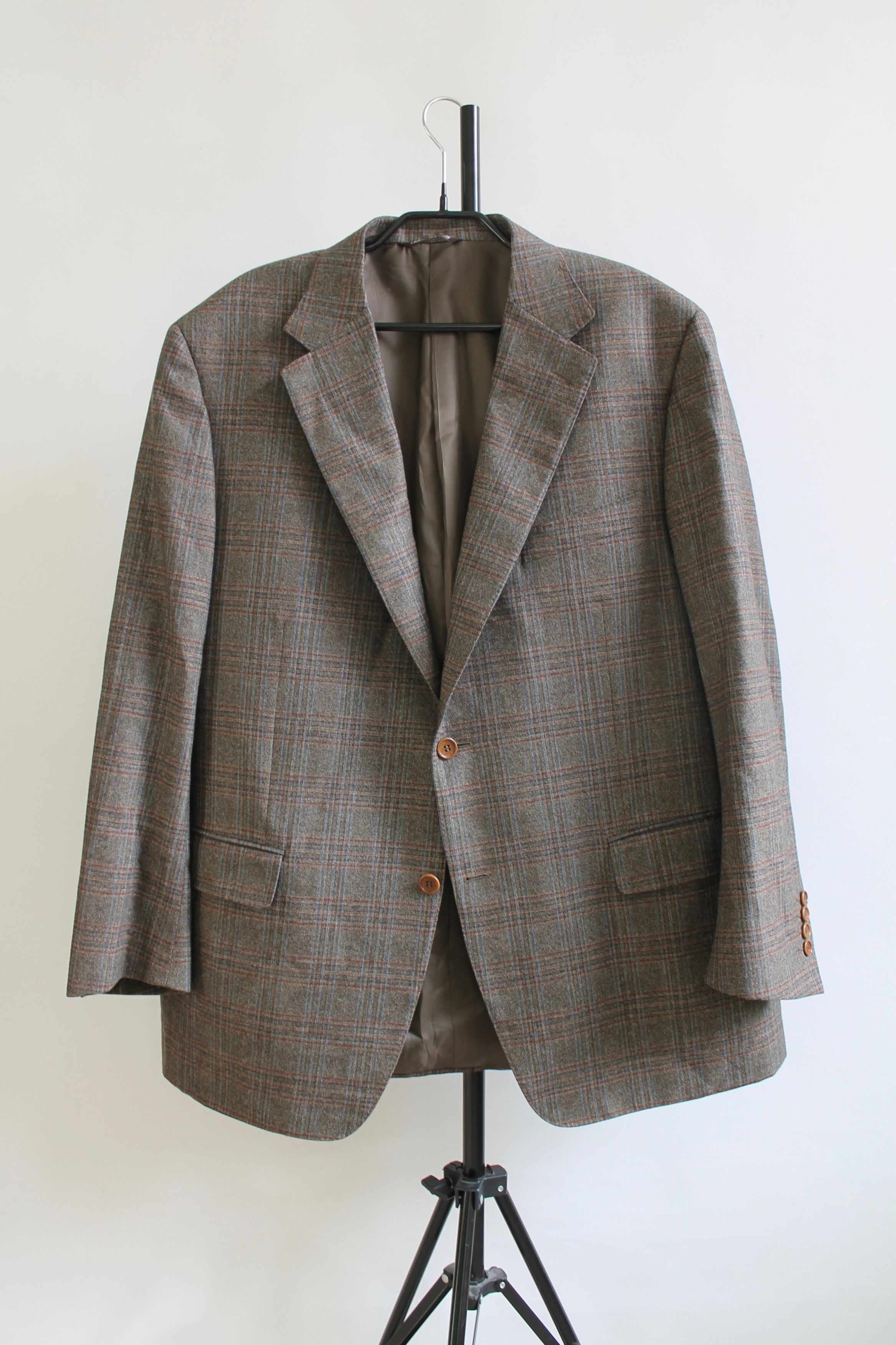Canali CANALI 100% Wool Plaid Blazer Jacket IT 56 us 46R Size 46R - 1 Thumbnail