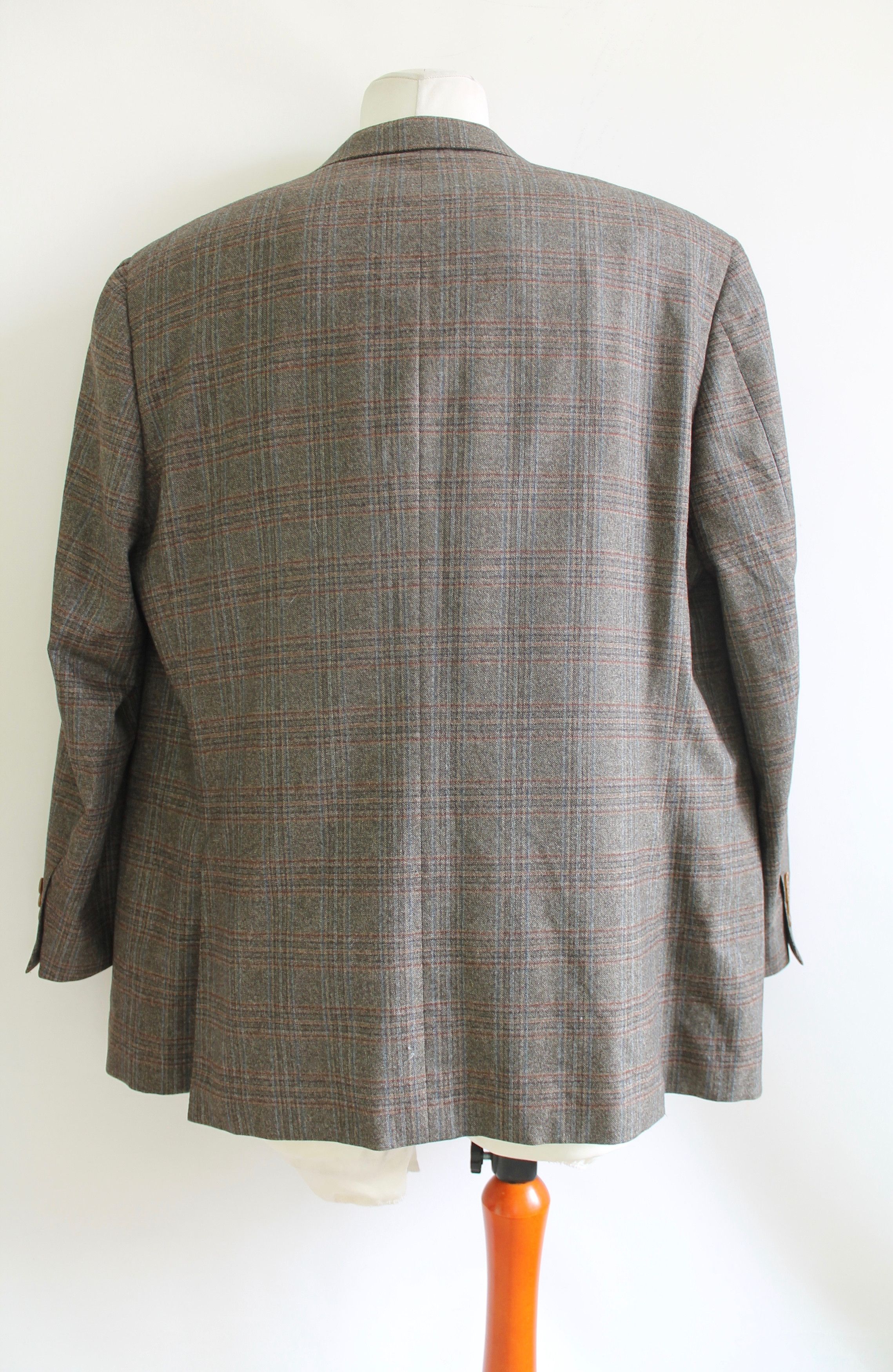 Canali CANALI 100% Wool Plaid Blazer Jacket IT 56 us 46R Size 46R - 3 Thumbnail