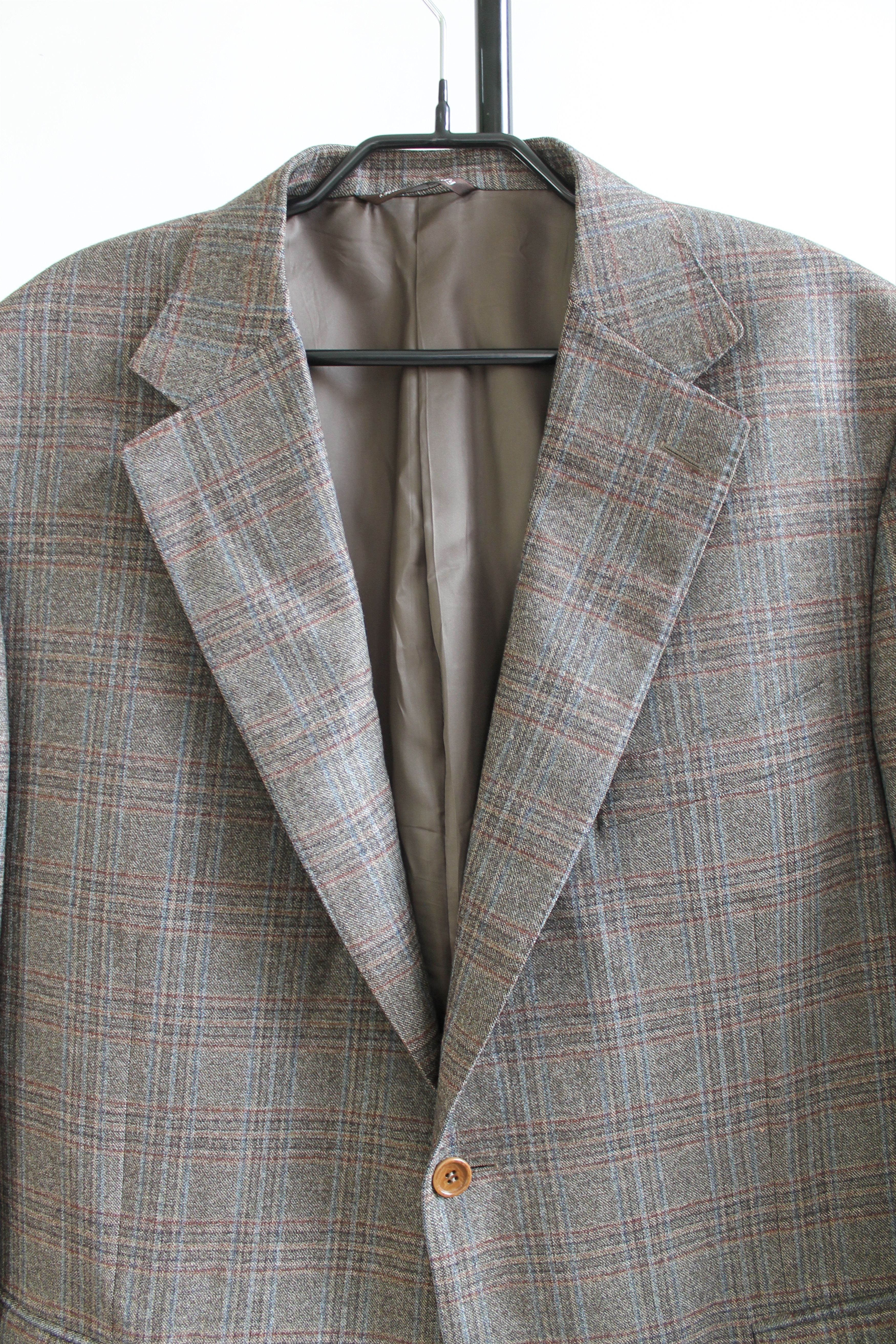 Canali CANALI 100% Wool Plaid Blazer Jacket IT 56 us 46R Size 46R - 4 Thumbnail