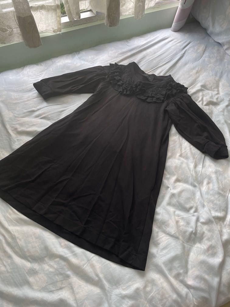 Simone Rocha black cotton necklace dress/top