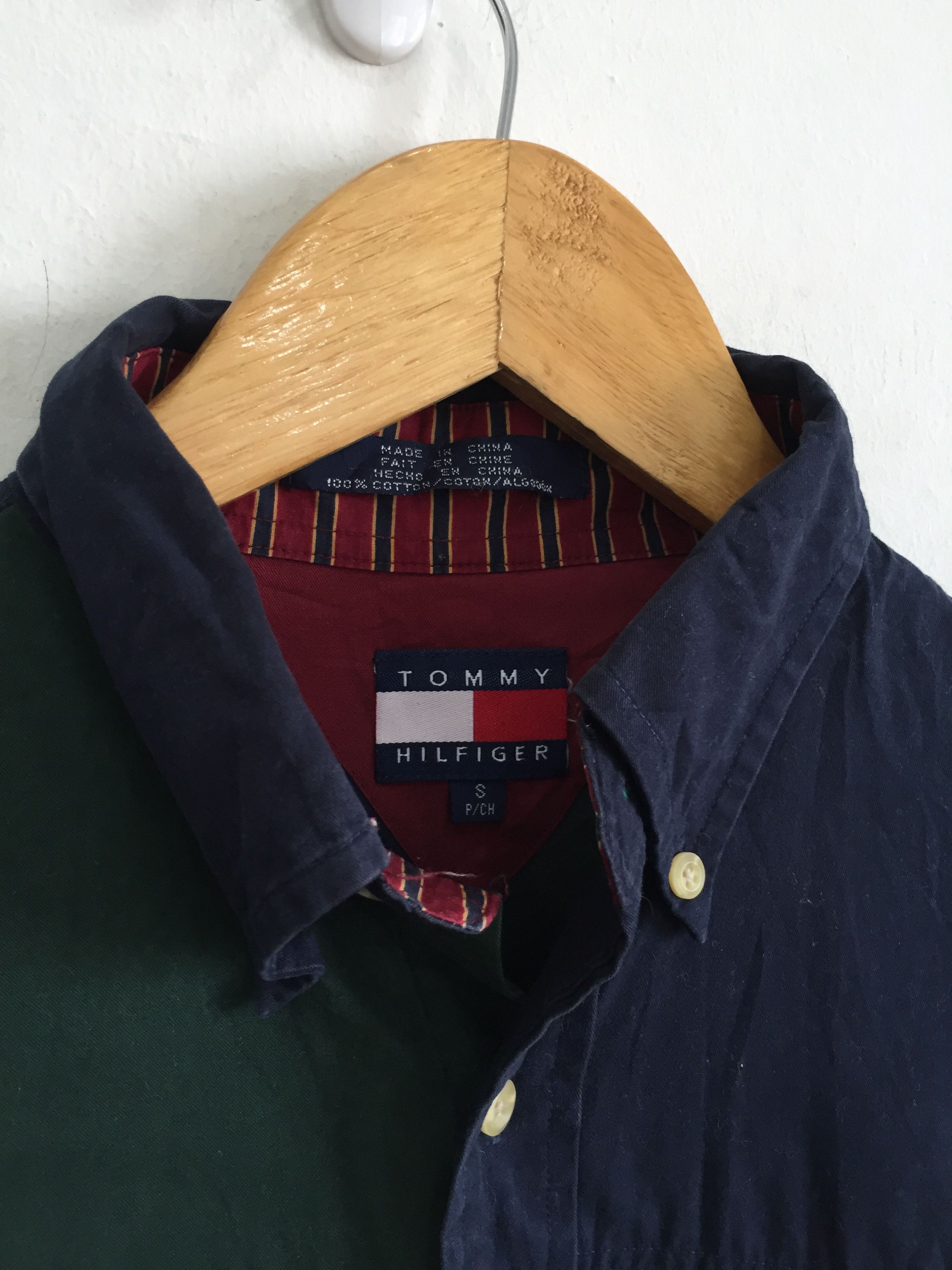 Tommy Hilfiger Kurt Cobain Striped Patchwork Button Up Oversized Shirt Size US L / EU 52-54 / 3 - 2 Thumbnail