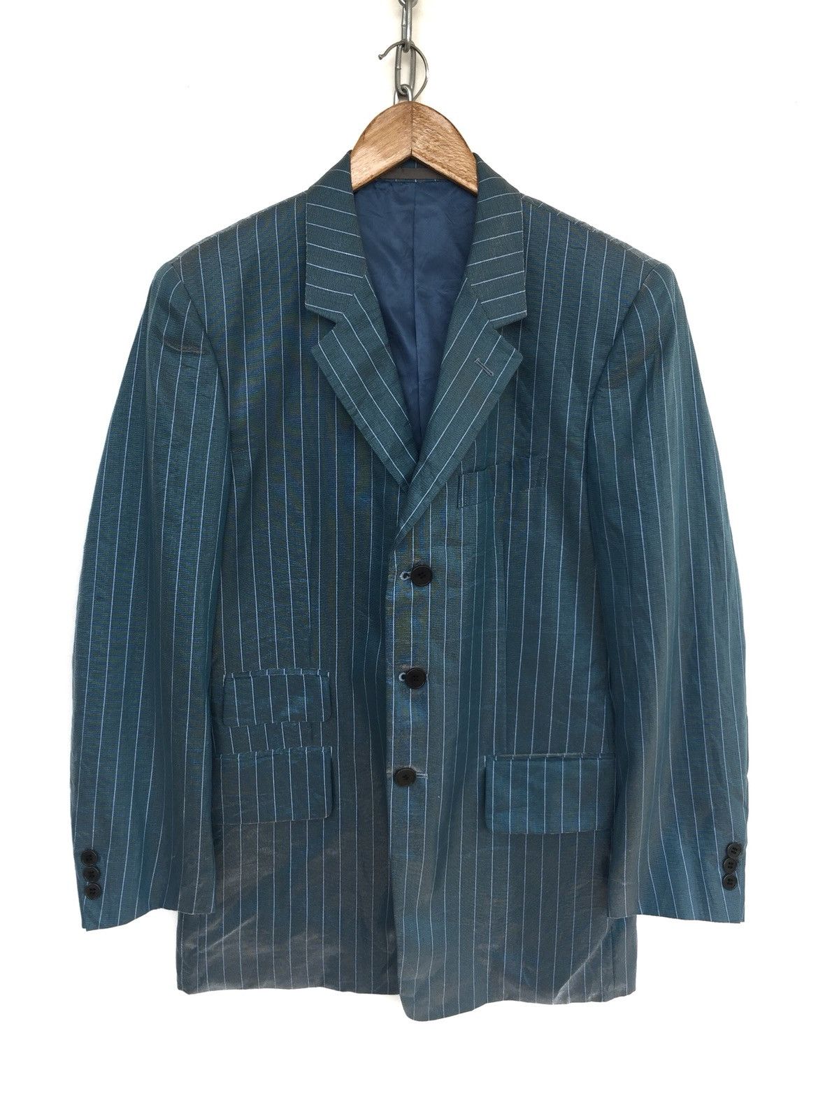 Paul Smith Striped Linen Blend Three Button Blazer Jacket Size 38R - 1 Thumbnail